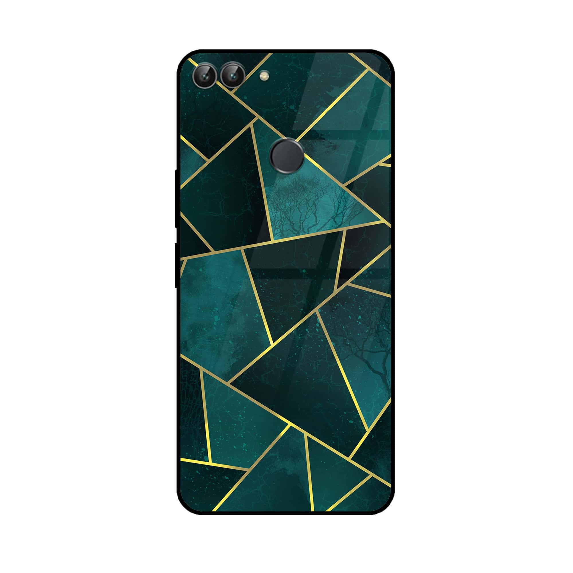 Huawei P Smart - Geometric Marble Series - Premium Printed Glass soft Bumper shock Proof Case