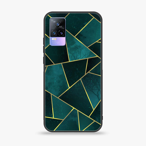 V21E / Y73 4G  - Geometric Marble Design 1 - Premium Printed Glass soft Bumper shock Proof Case  CS-32859