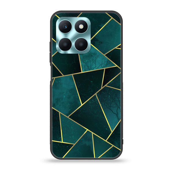 Honor X6a - Geometric Marble Series - Premium Printed Glass soft Bumper shock Proof Case