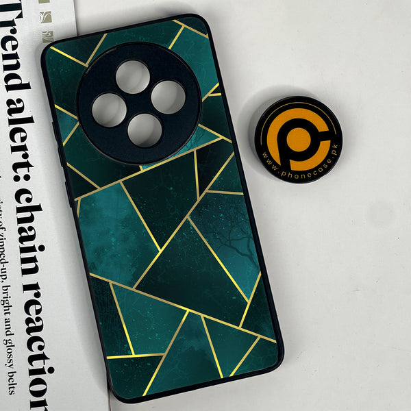 Oppo Reno 12F 4G - Geometric Marble Design 1- Premium Printed Glass soft Bumper shock Proof Case CS-43929