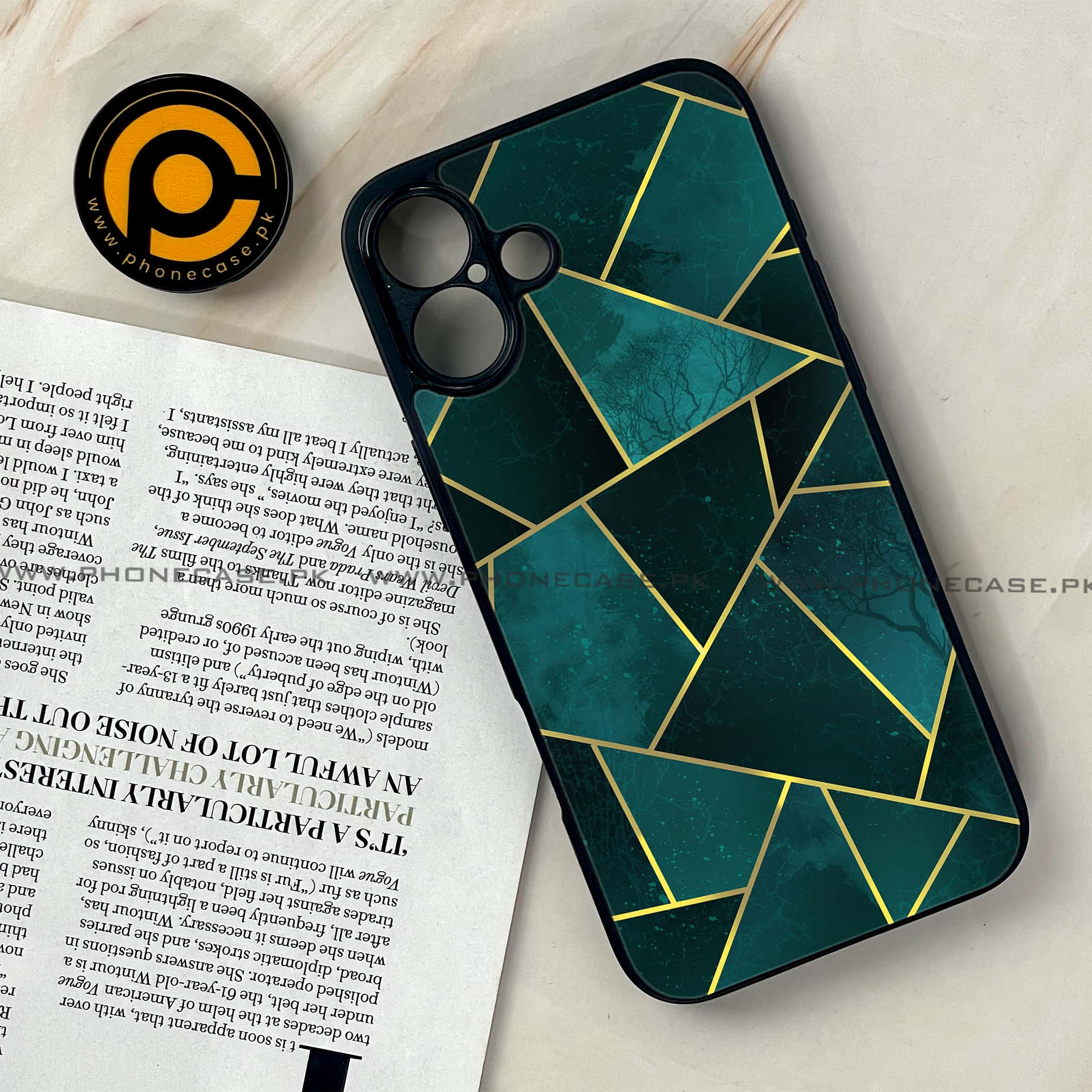 iPhone 16 Plus - Geometric Marble Series - Premium Printed Glass soft Bumper shock Proof Case