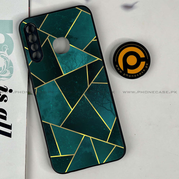 Infinix Hot 8 Lite - Geometric Marble Series - Premium Printed Glass soft Bumper shock Proof Case