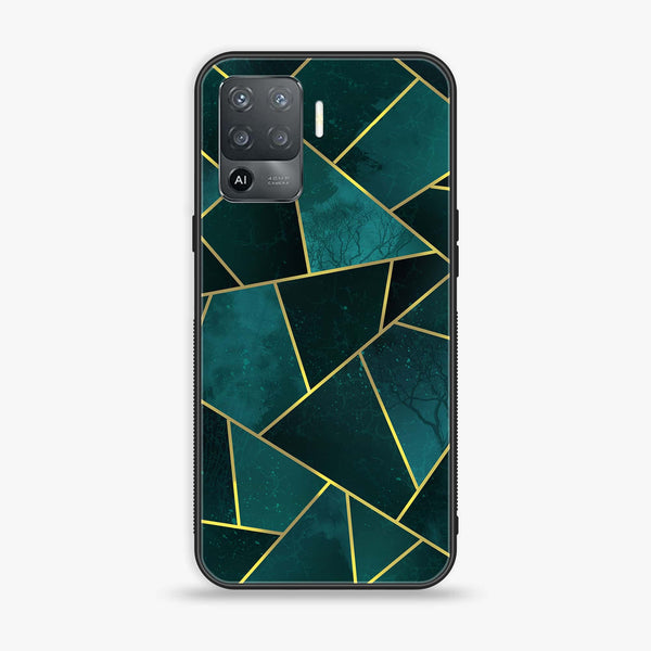 Oppo F19 Pro/ A94 4g/ Reno 5 Lite  - Geometric Marble Design 1 - Premium Printed Glass soft Bumper shock Proof Case CS-16384