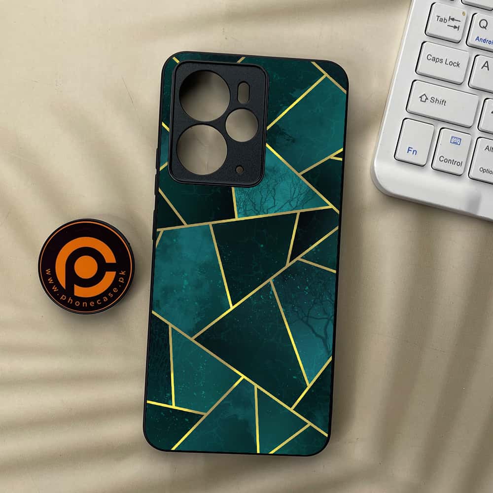 Realme 14 5G - Geometric Marble Series - Premium Metal Printed soft Bumper Shock Proof Case