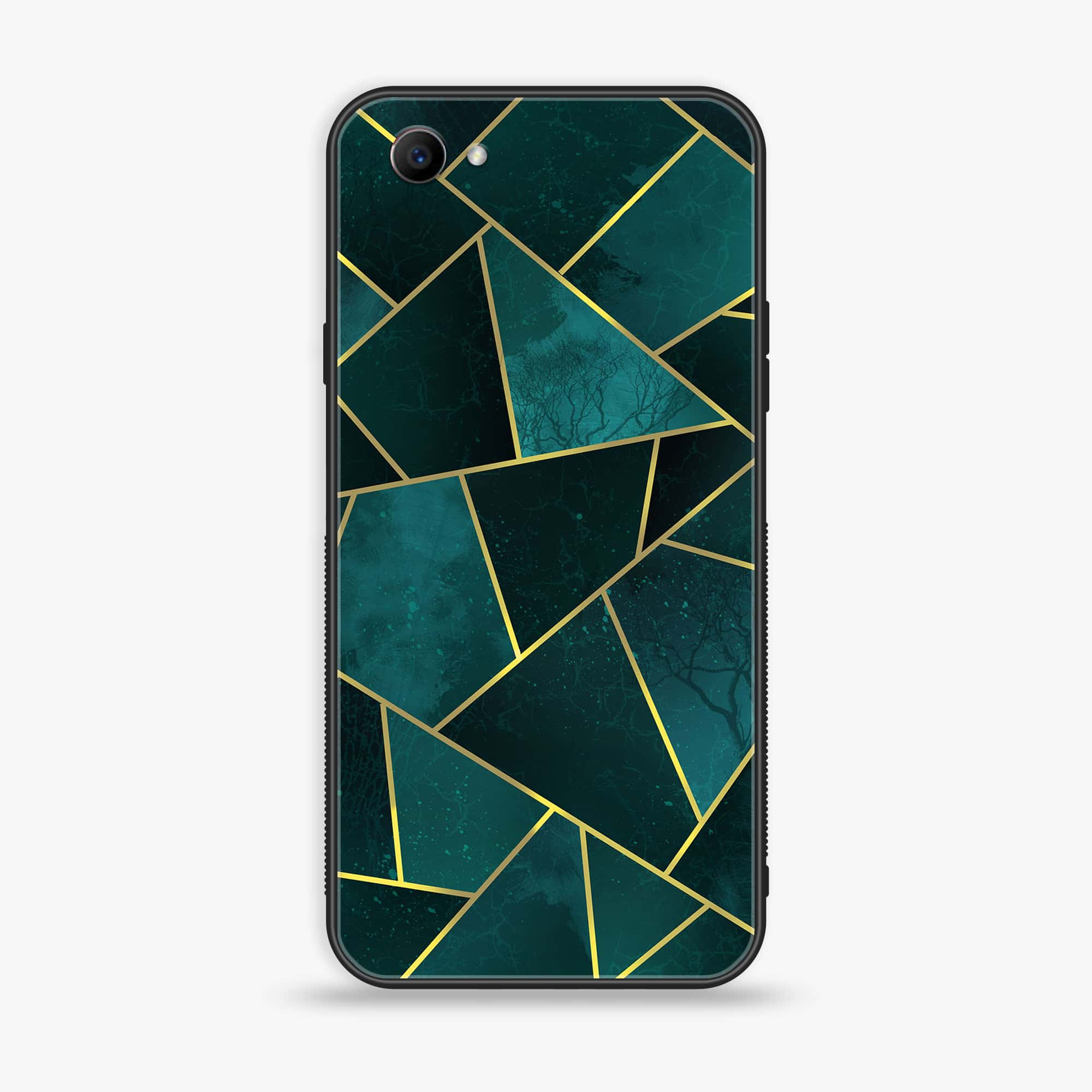 Oppo F7 Youth - Geometric Marble Series - Premium Printed Glass soft Bumper shock Proof Case