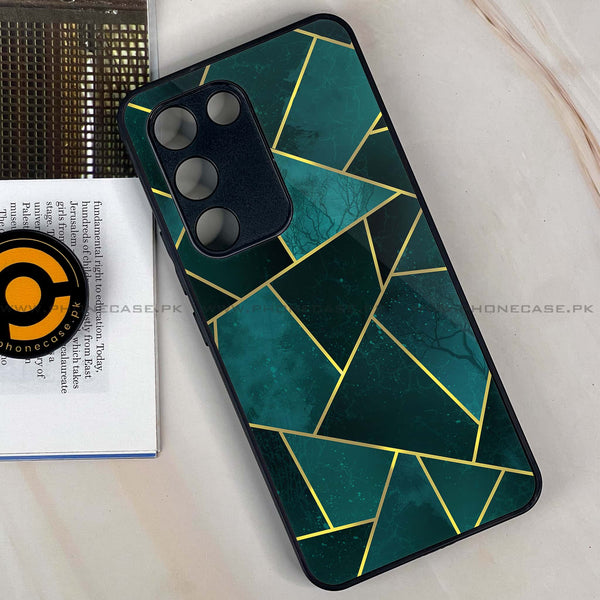 Vivo V30 Lite 4G - Geometric Marble Series - Premium Metal Printed soft Bumper shock Proof Case