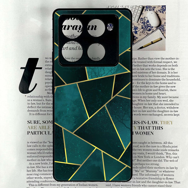 Infinix Note 40 Pro Plus - Geometric Marble Series - Premium Metal Printed soft Bumper shock Proof Case