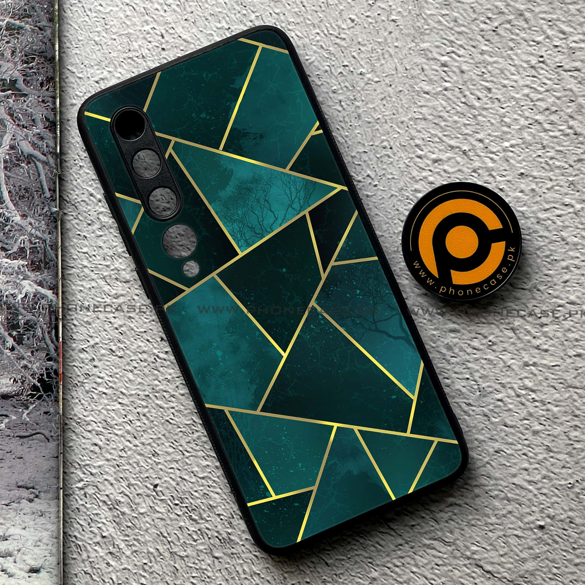 Xiaomi Mi 10 - Geometric Marble Series - Premium Printed Glass soft Bumper shock Proof Case