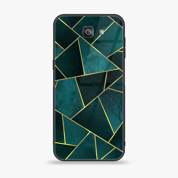 Galaxy J7 Prime - Geometric Marble Series - Premium Printed Glass soft Bumper shock Proof Case