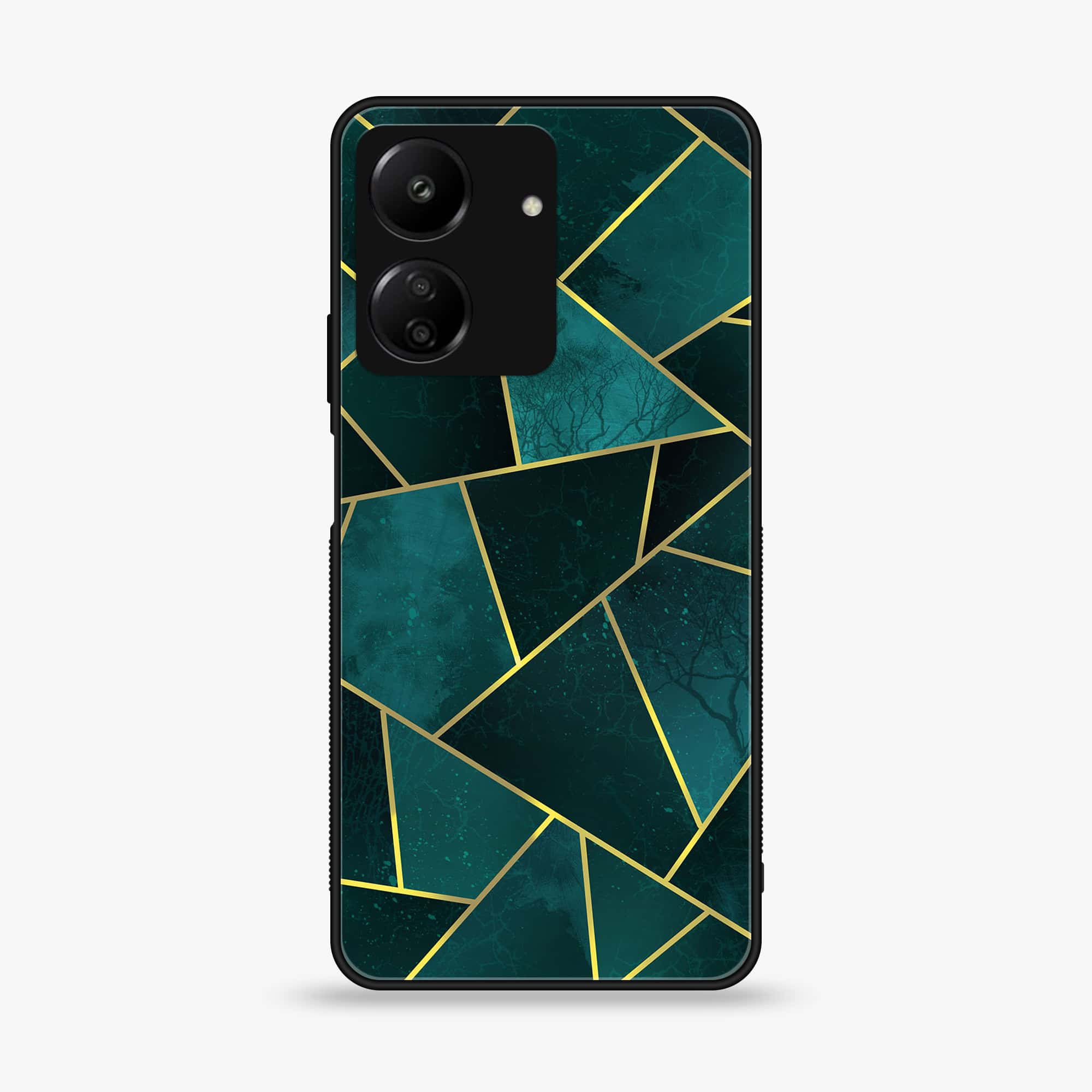 Xiaomi Poco C65 - Geometric Marble Series - Premium Printed Glass soft Bumper shock Proof Case