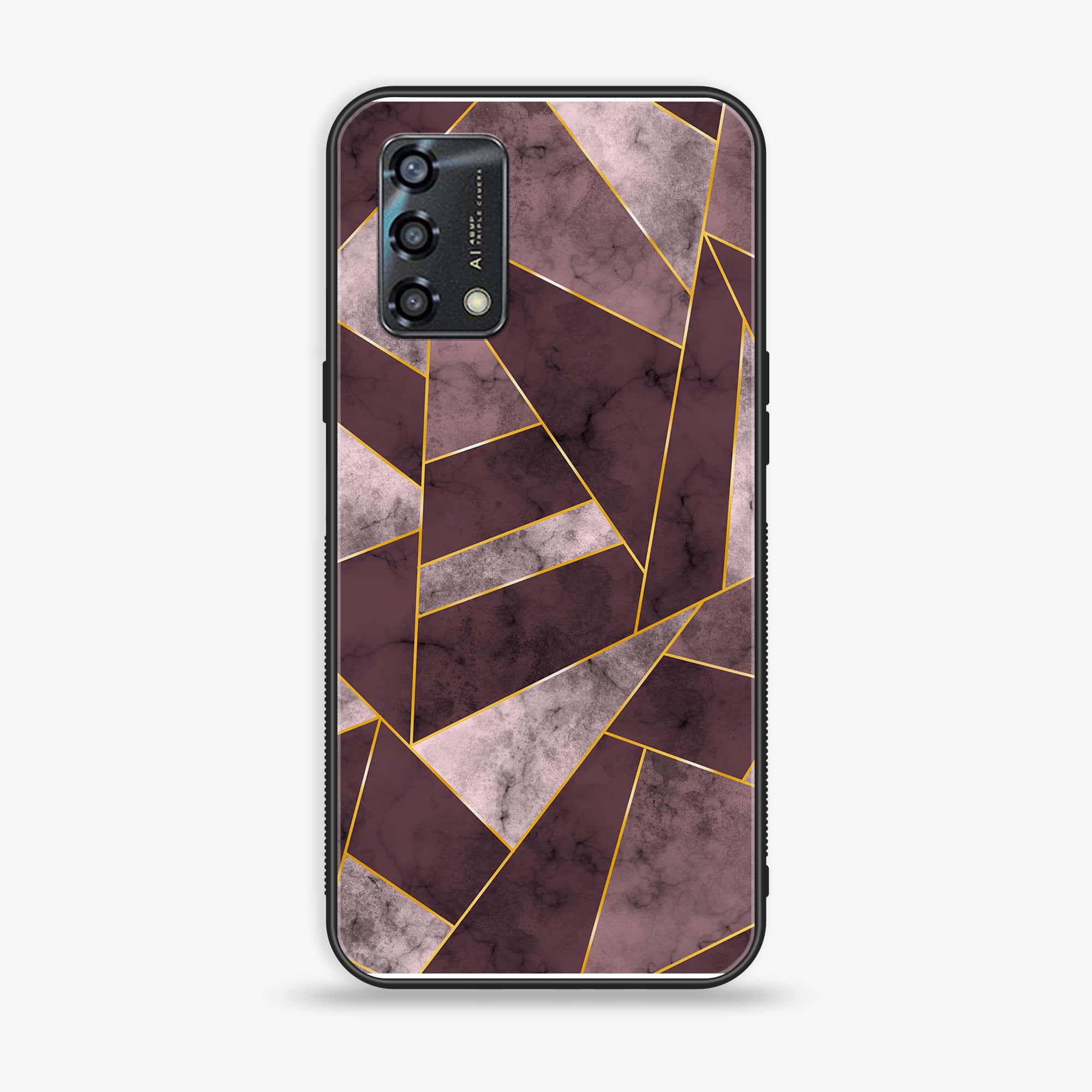 Oppo A95 - Geometric Marble Series - Premium Printed Glass soft Bumper shock Proof Case