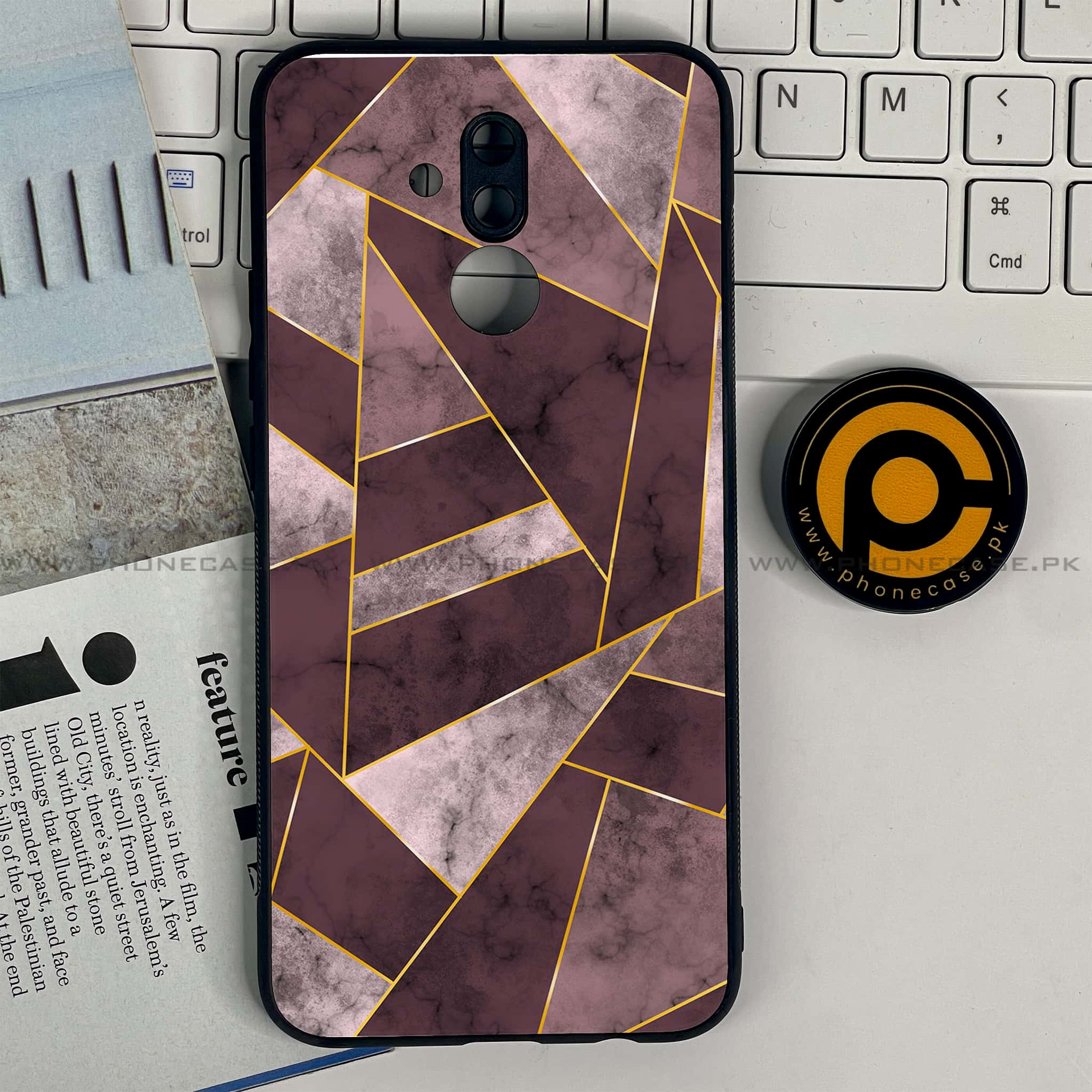 Huawei Mate 20 Lite - Geometric Marble Series - Premium Printed Glass soft Bumper shock Proof Case