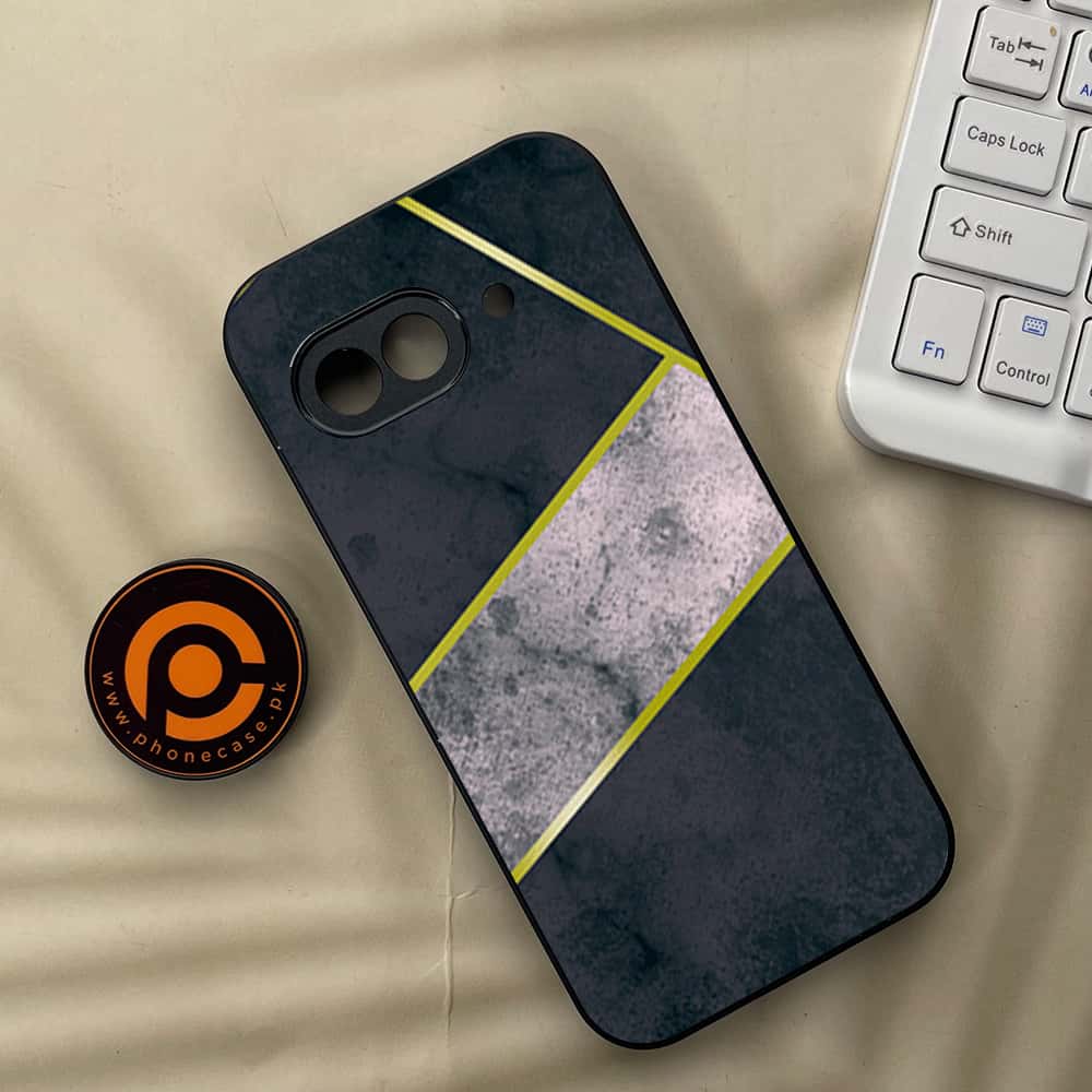 Google Pixel 9a - Geometric Marble Series - Premium Metal Printed soft Bumper Shock Proof Case