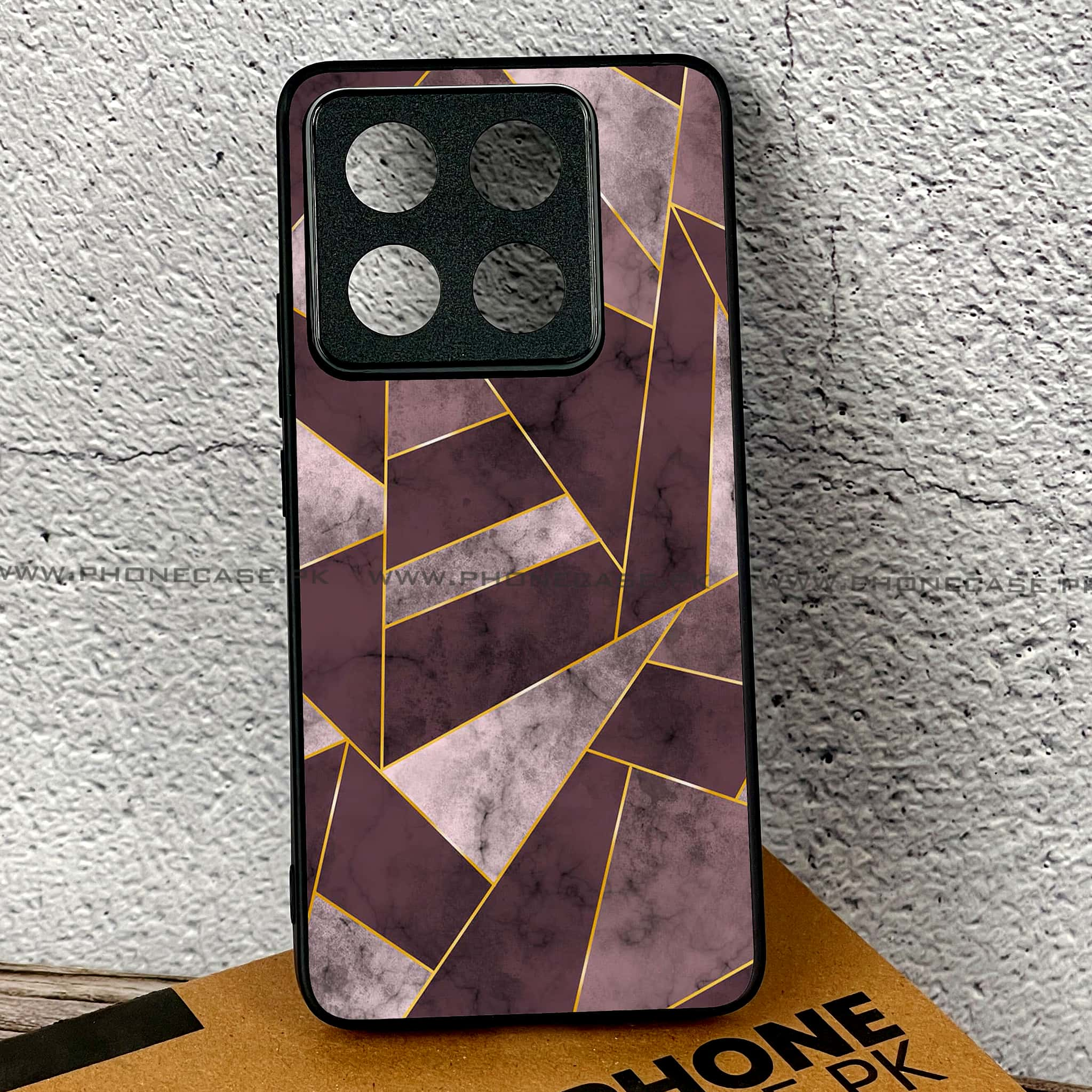 Xiaomi 14T Pro - Geometric Marble Series - Premium Printed Glass soft Bumper shock Proof Case