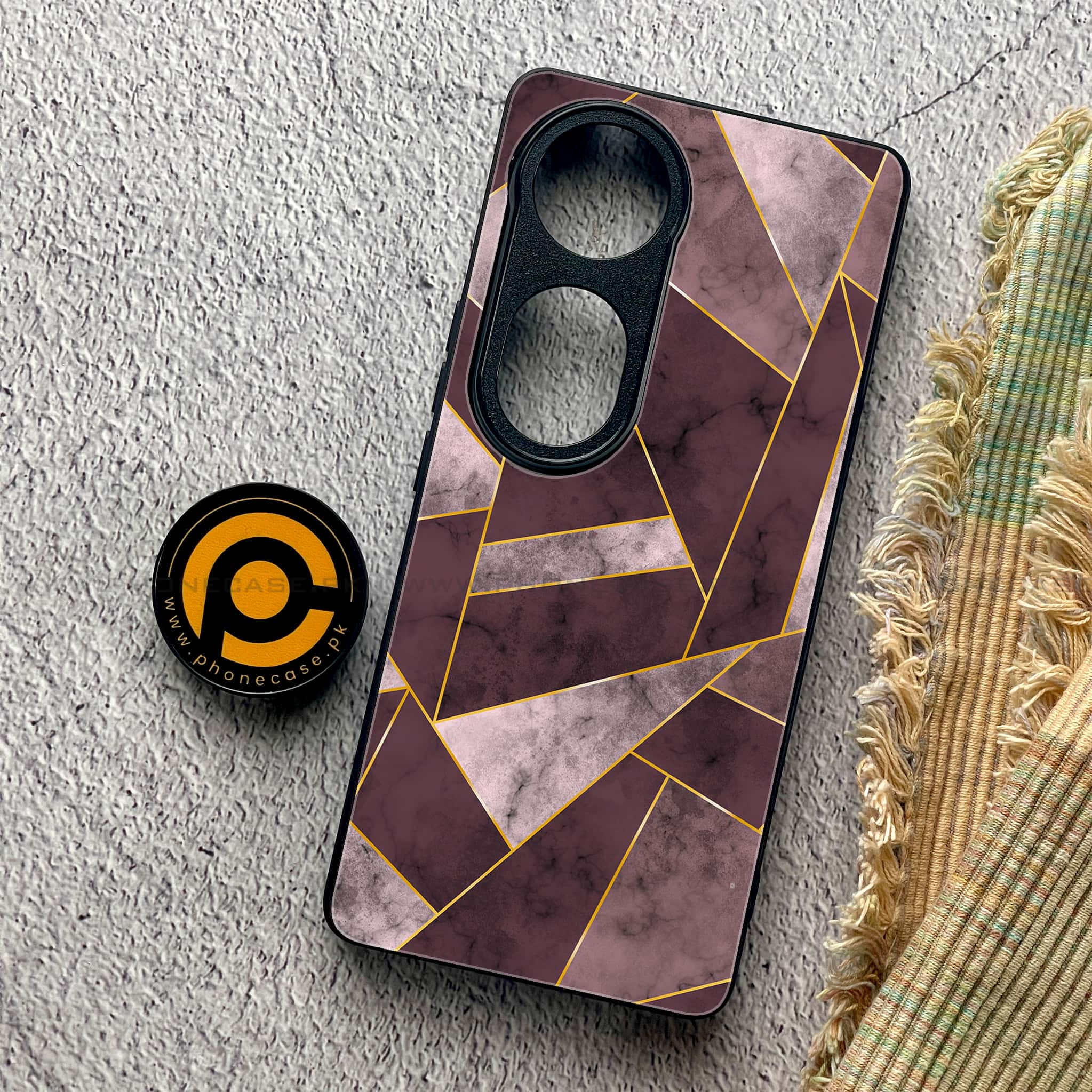 Vivo S19 Pro - Geometric Marble Series - Premium Metal Printed soft Bumper shock Proof Case