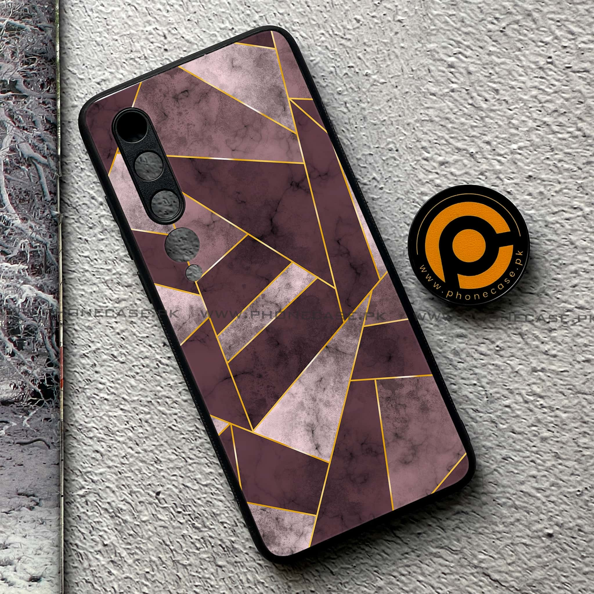 Xiaomi Mi 10 - Geometric Marble Series - Premium Printed Glass soft Bumper shock Proof Case