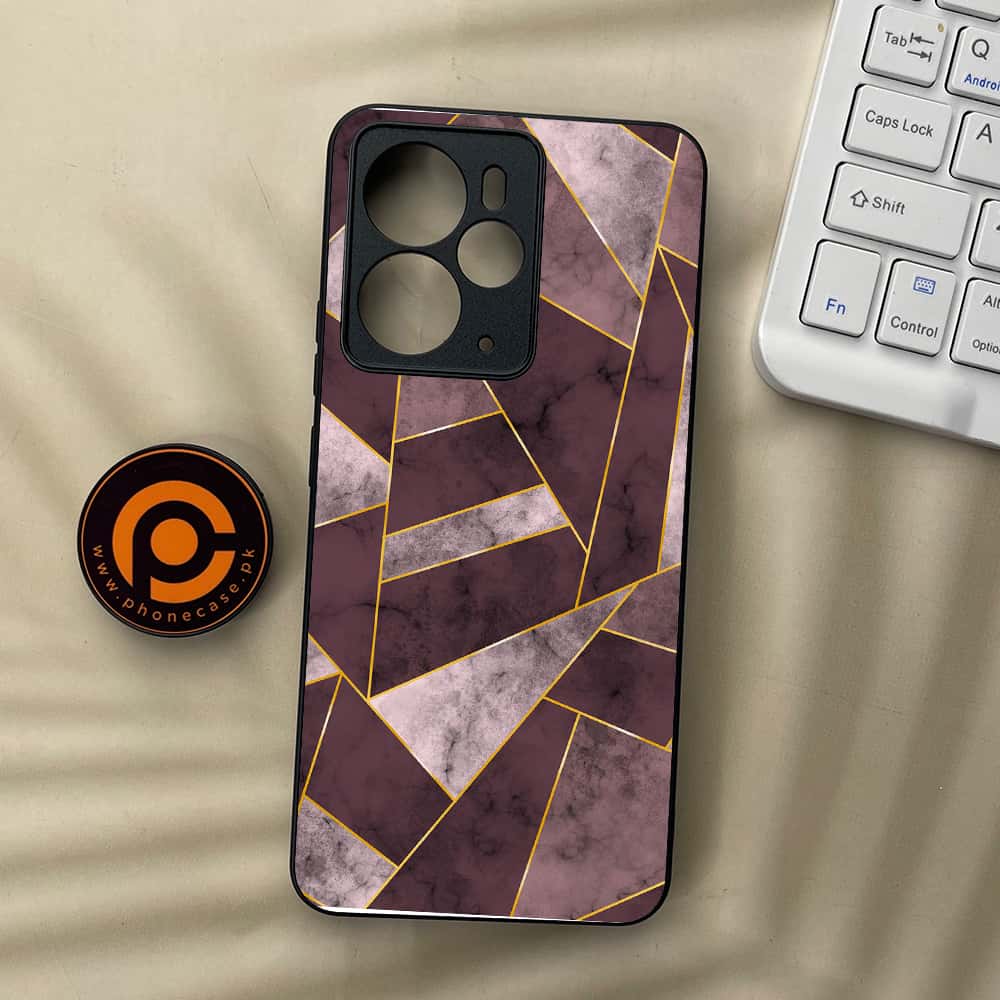 Realme 14T 5G - Geometric Marble Series - Premium Metal Printed soft Bumper Shock Proof Case
