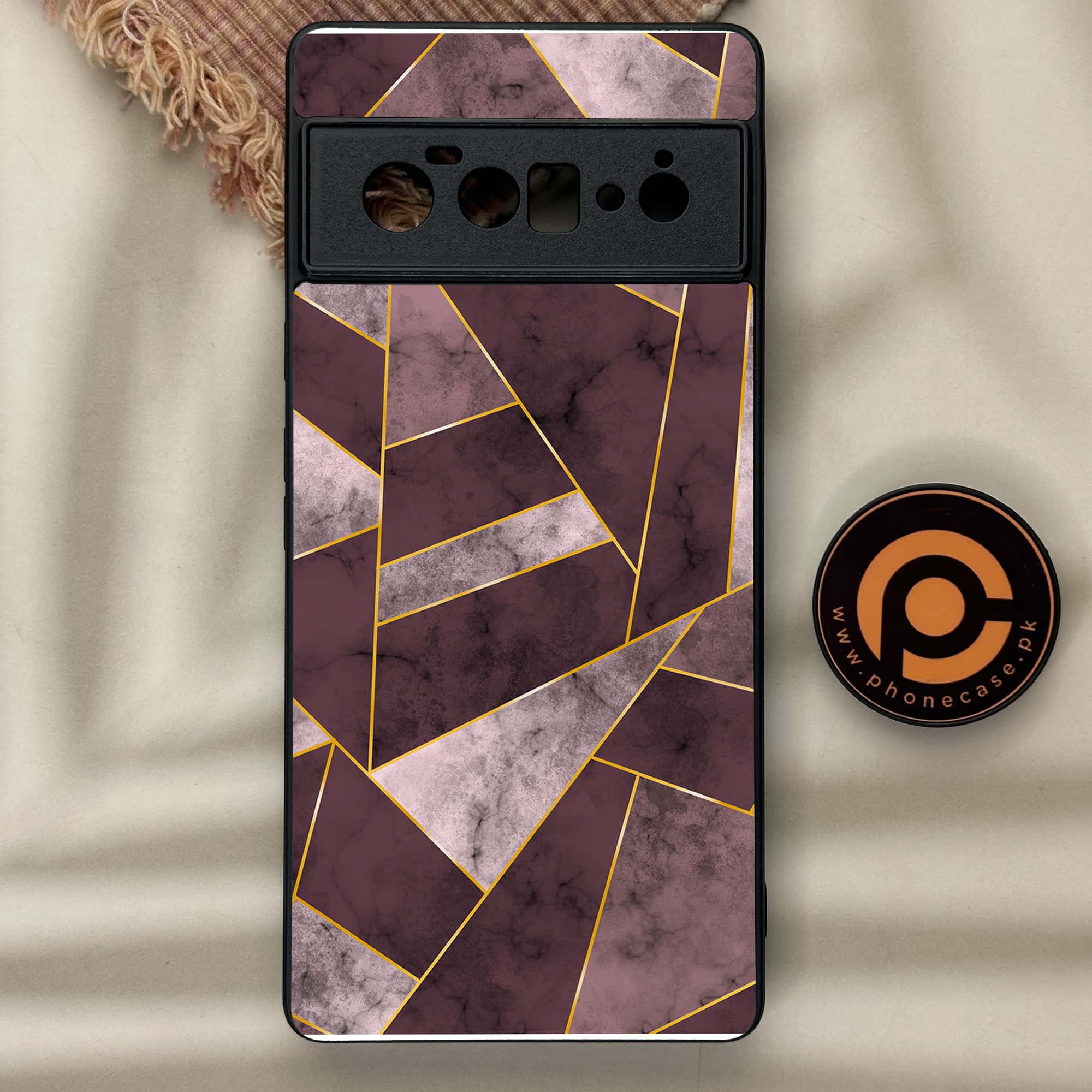 Google Pixel 6 Pro - Geometric Marble Series - Premium Metal Printed soft Bumper Shock Proof Case