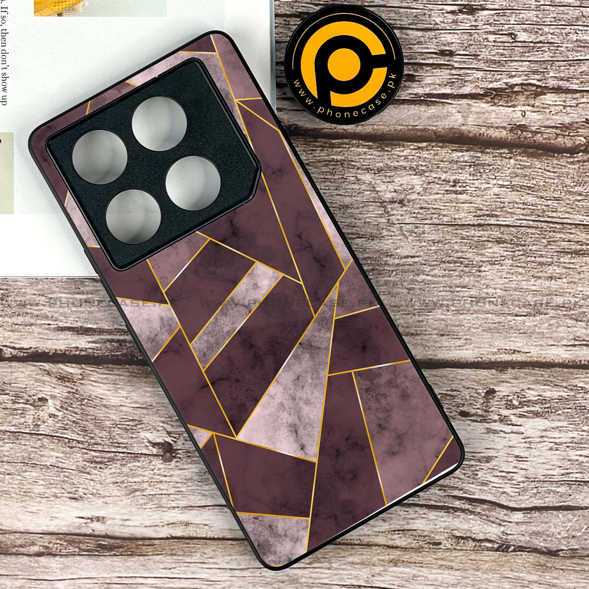 Infinix GT 20 Pro - Geometric Marble Series - Premium Printed Glass soft Bumper shock Proof Case