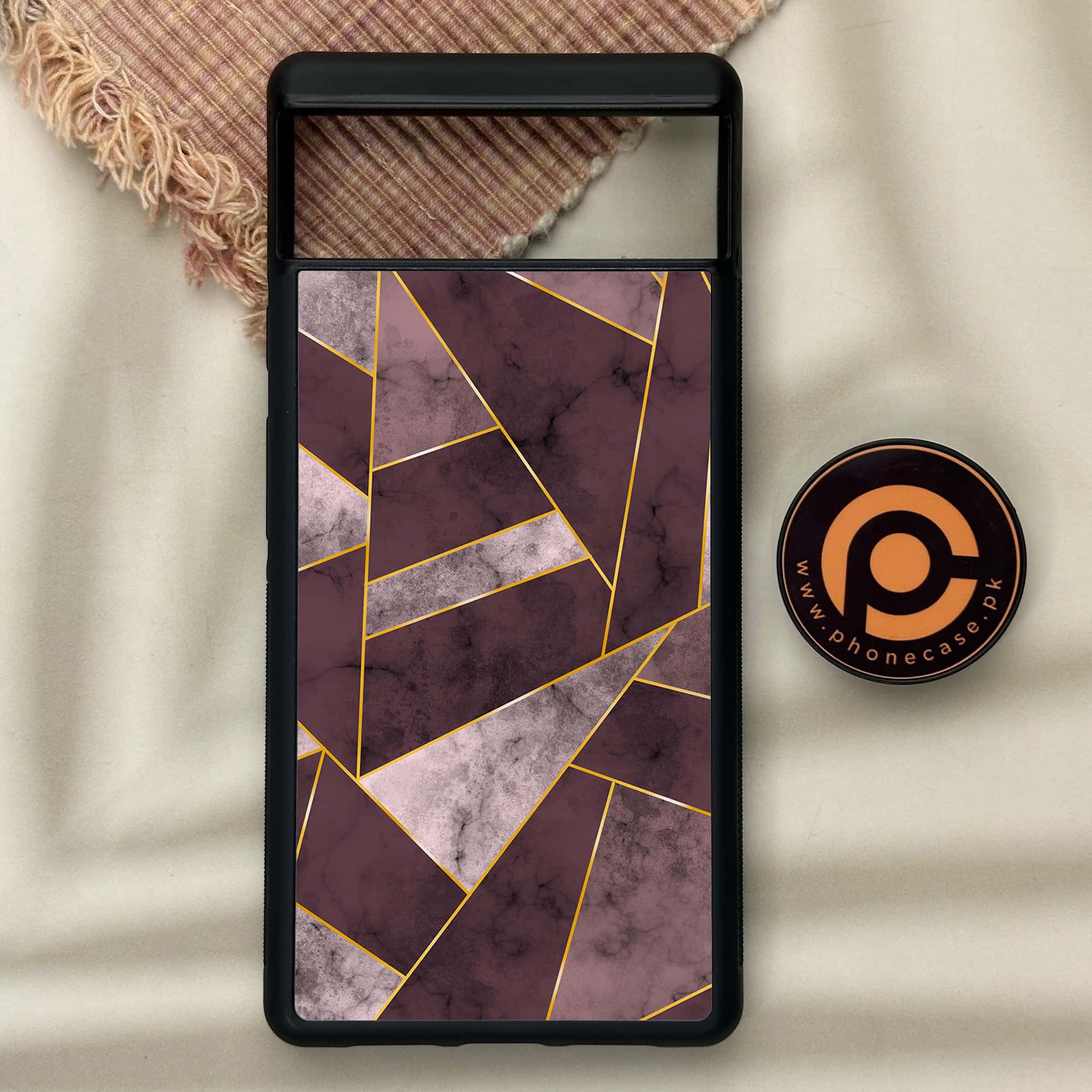 Google Pixel 6 - Geometric Marble Series - Premium Metal Printed soft Bumper Shock Proof Case