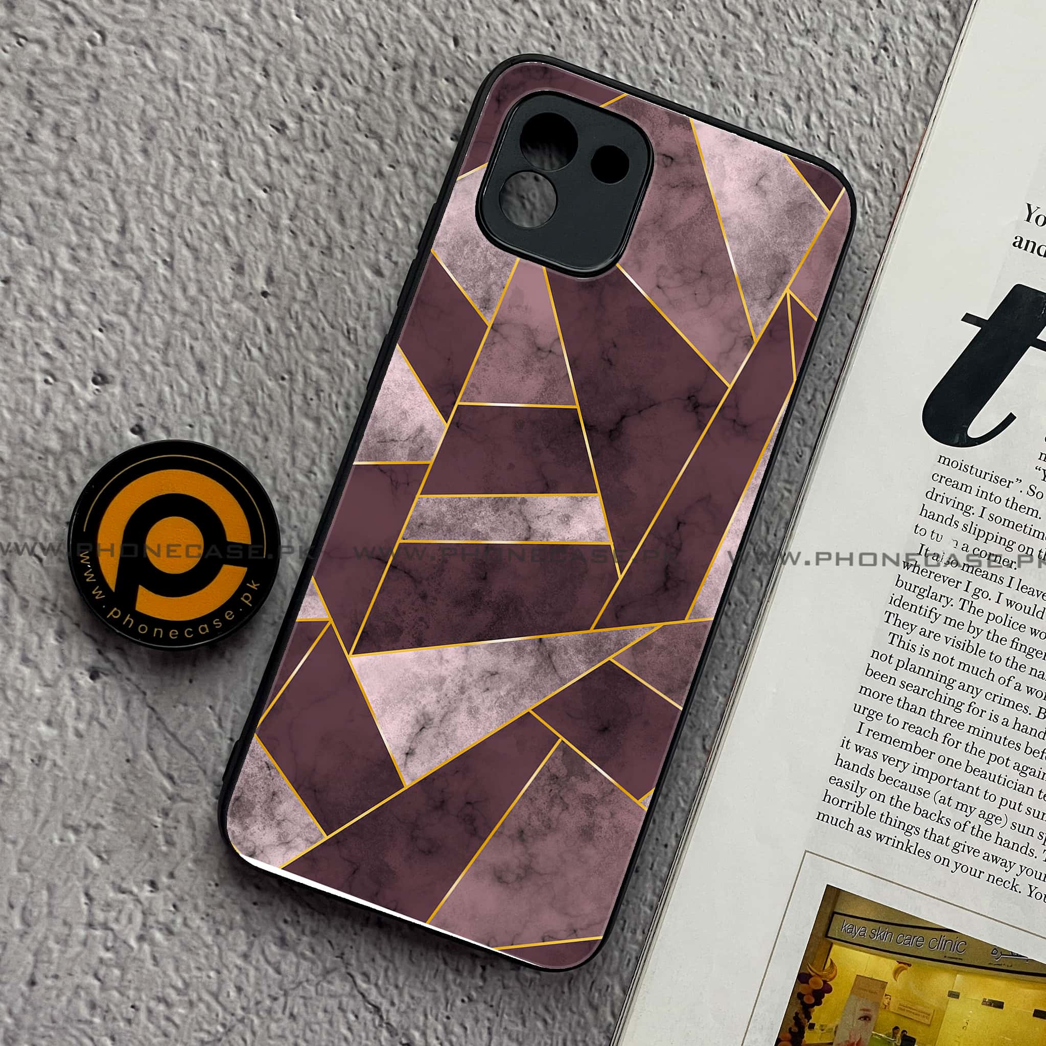Samsung Galaxy A03 - Geometric Marble Series - Premium Printed Glass soft Bumper shock Proof Case