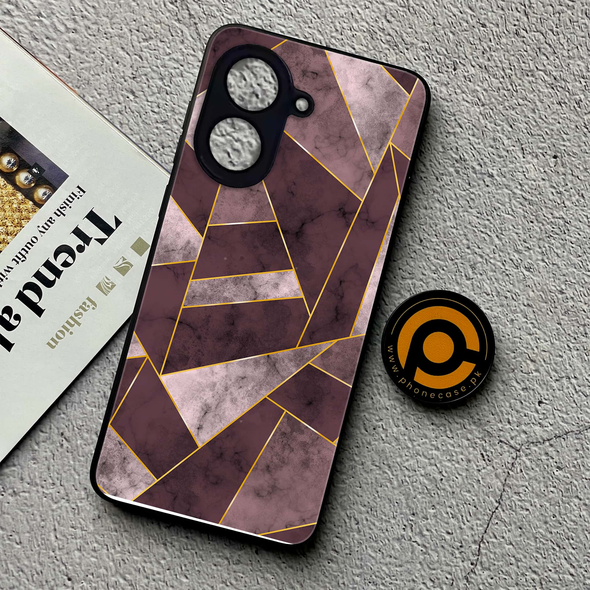 Xiaomi Redmi A5 - Geometric Marble Series - Premium Metal Printed soft Bumper shock Proof Case
