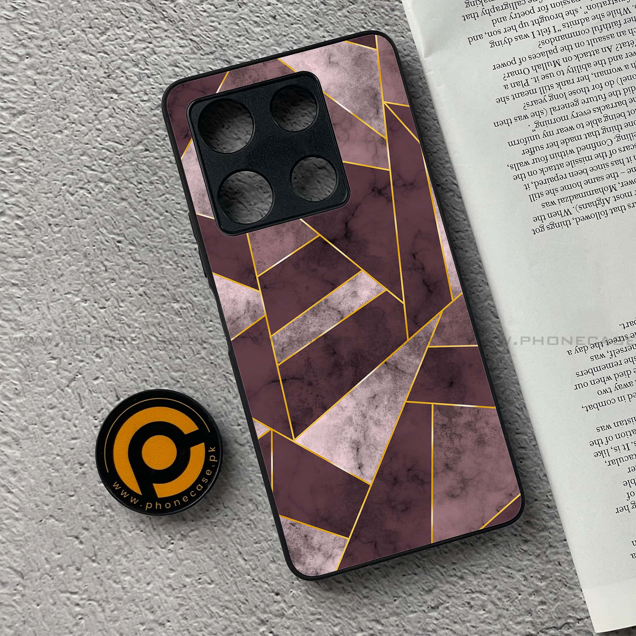 Infinix Note 30 Pro - Geometric Marble Series - Premium Metal Printed soft Bumper shock Proof Case