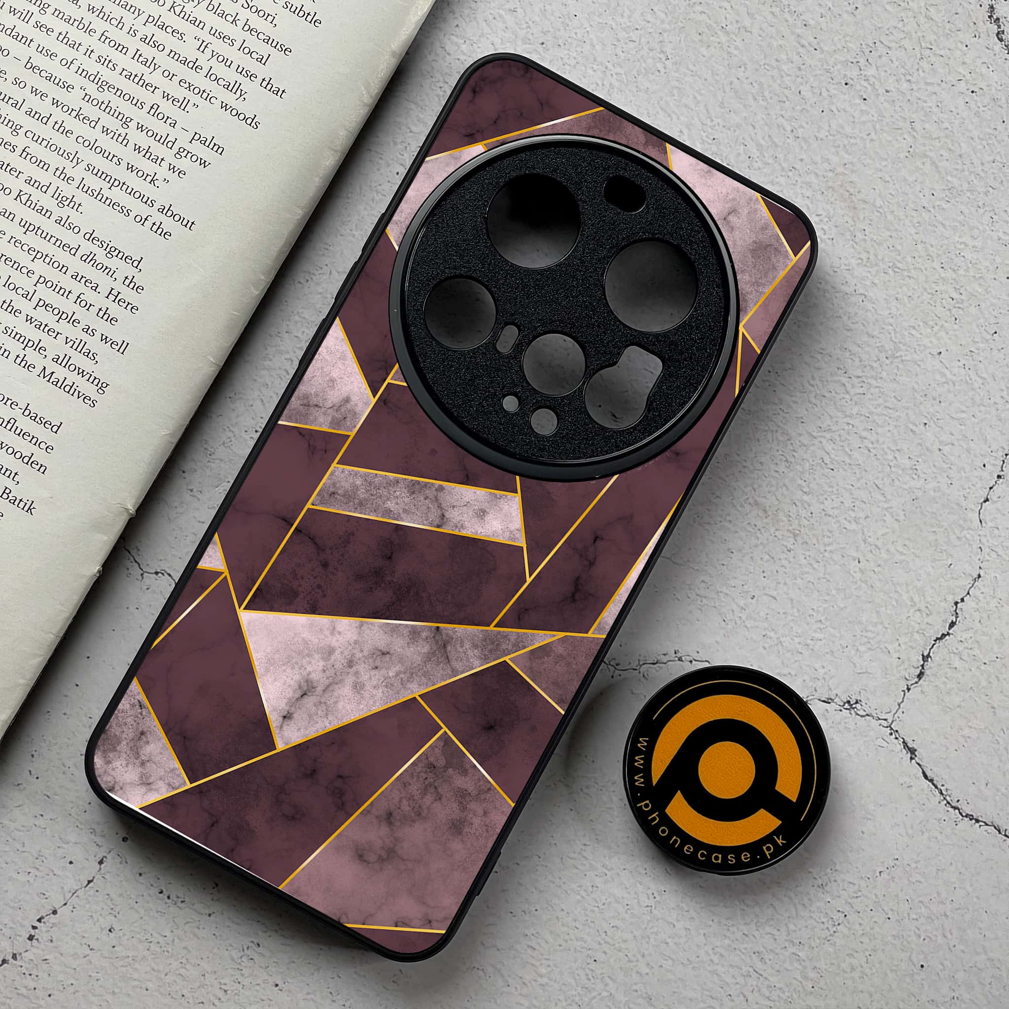 Xiaomi 15 Ultra - Geometric Marble Series - Premium Metal Printed Soft Bumper Shockproof Case