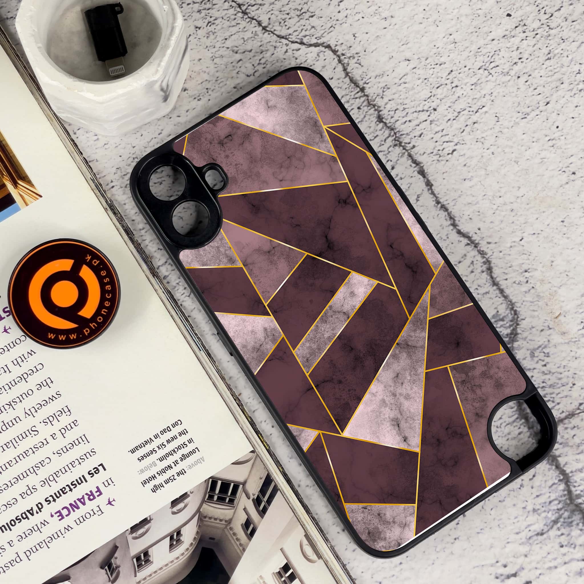 Nothing CMF Phone 1 - Geometric Marble Series - Premium Metal Printed soft Bumper Shock Proof Case