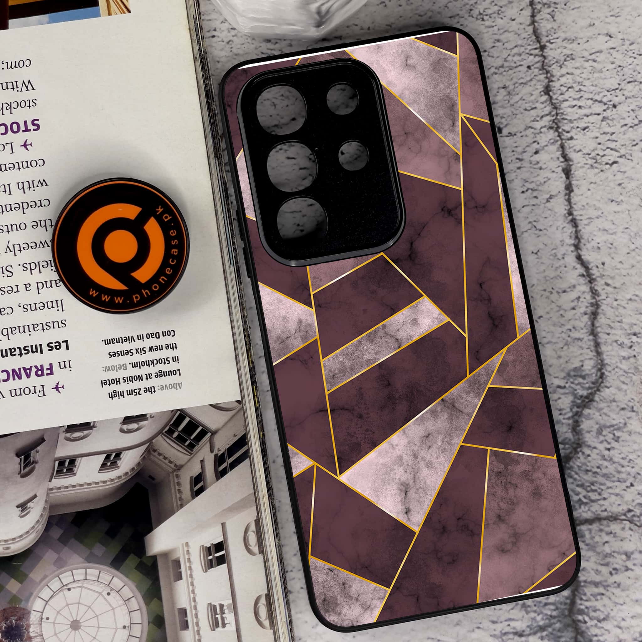 Vivo Y29 4G - Geometric Marble Series - Premium Metal Printed soft Bumper Shock Proof Case