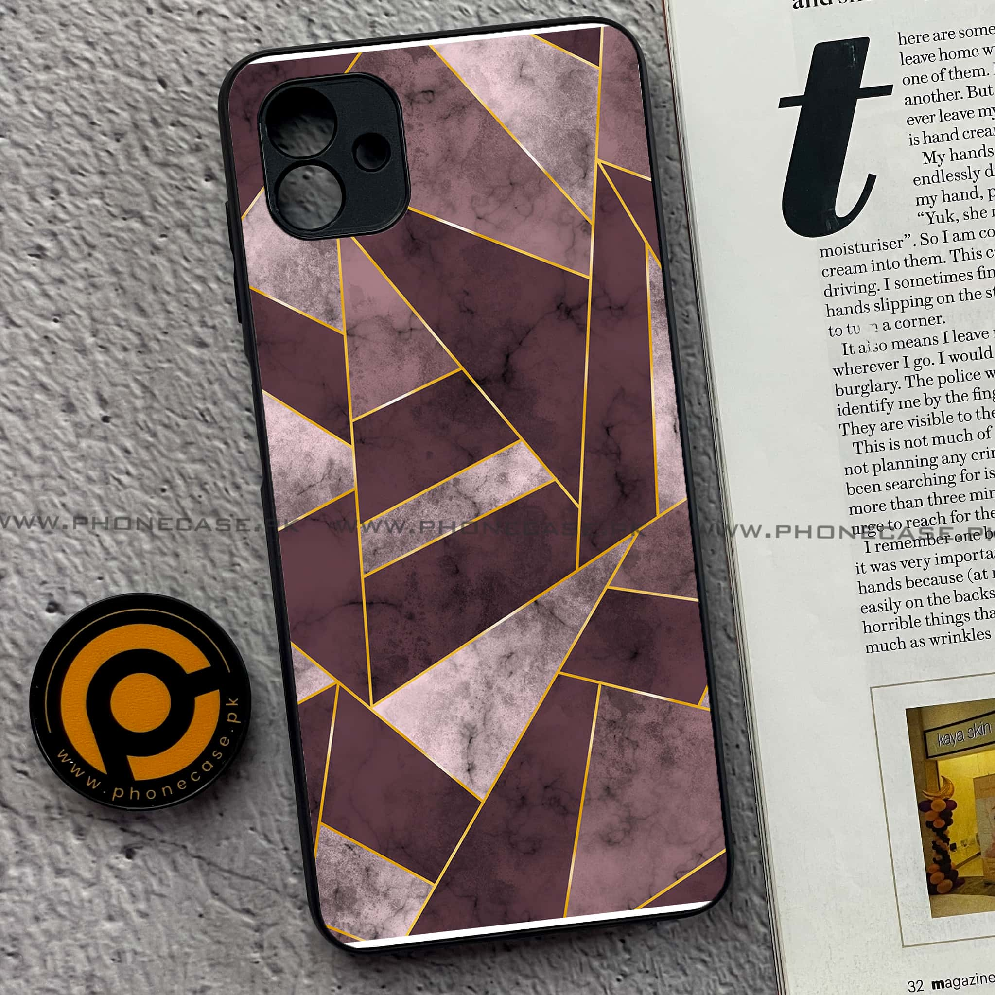 Samsung Galaxy A04 - Geometric Marble  Series - Premium Printed Metal soft Bumper shock Proof Case