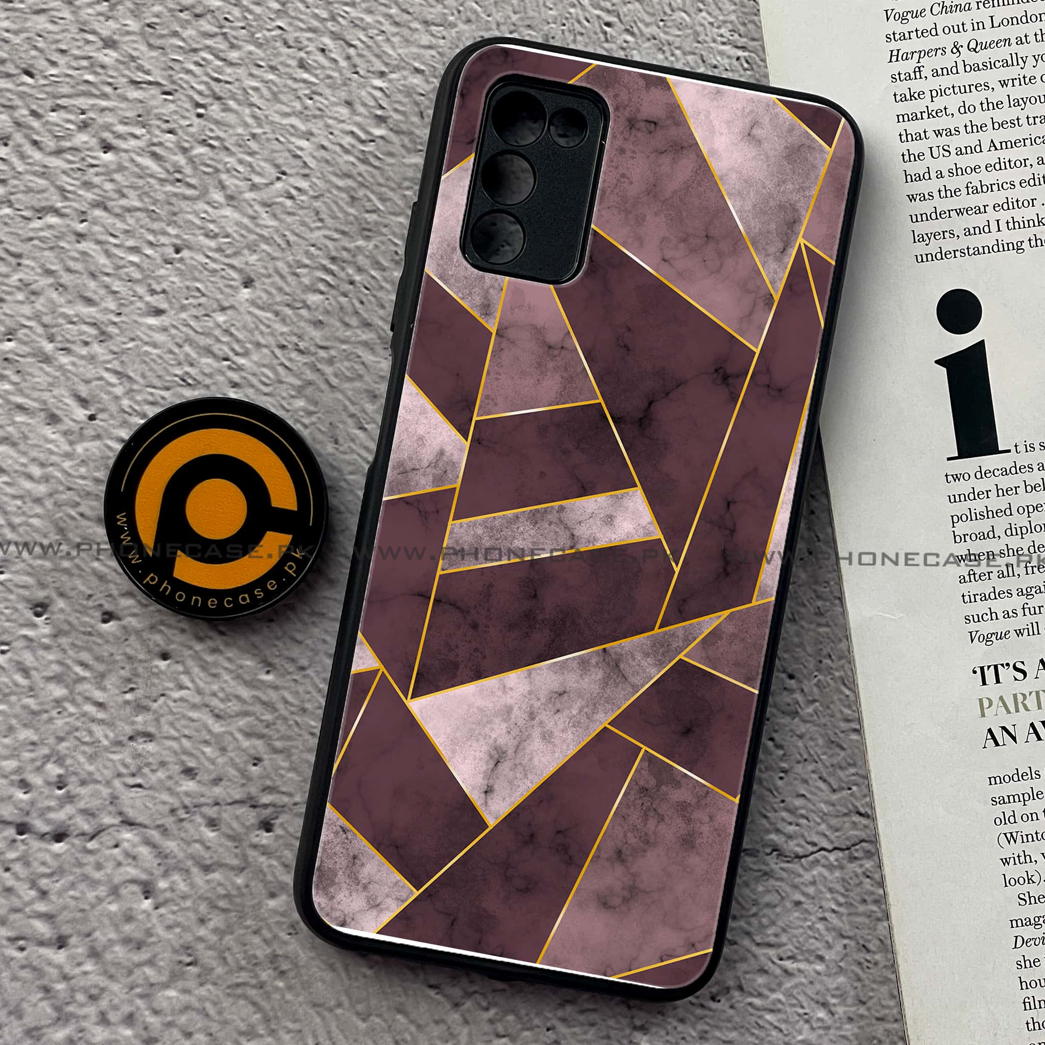 Samsung Galaxy A02s - Geometric Marble Series - Premium Printed Metal soft Bumper shock Proof Case