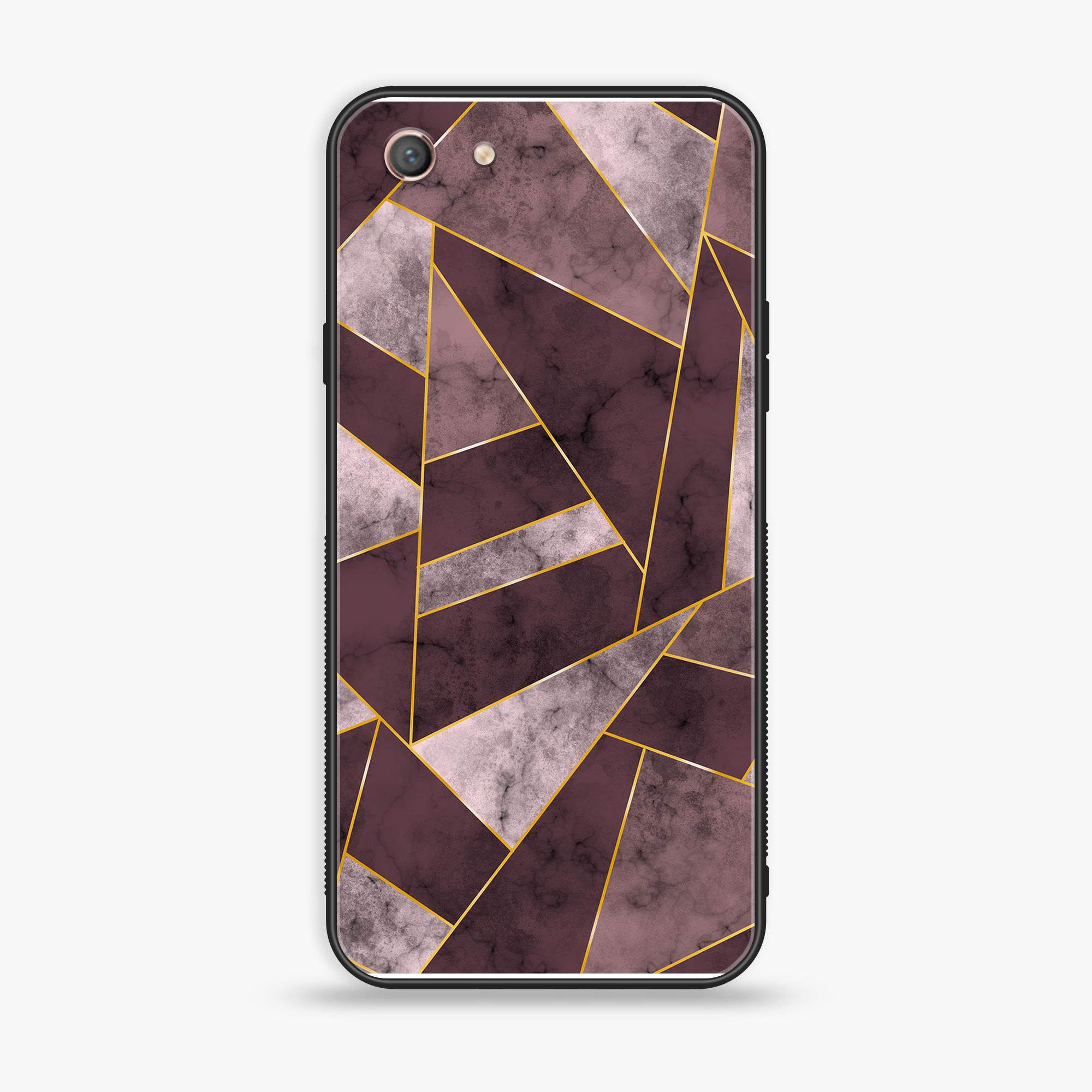 Oppo A71 (2017)  - Geometric Marble Series - Premium Printed Glass soft Bumper shock Proof Case