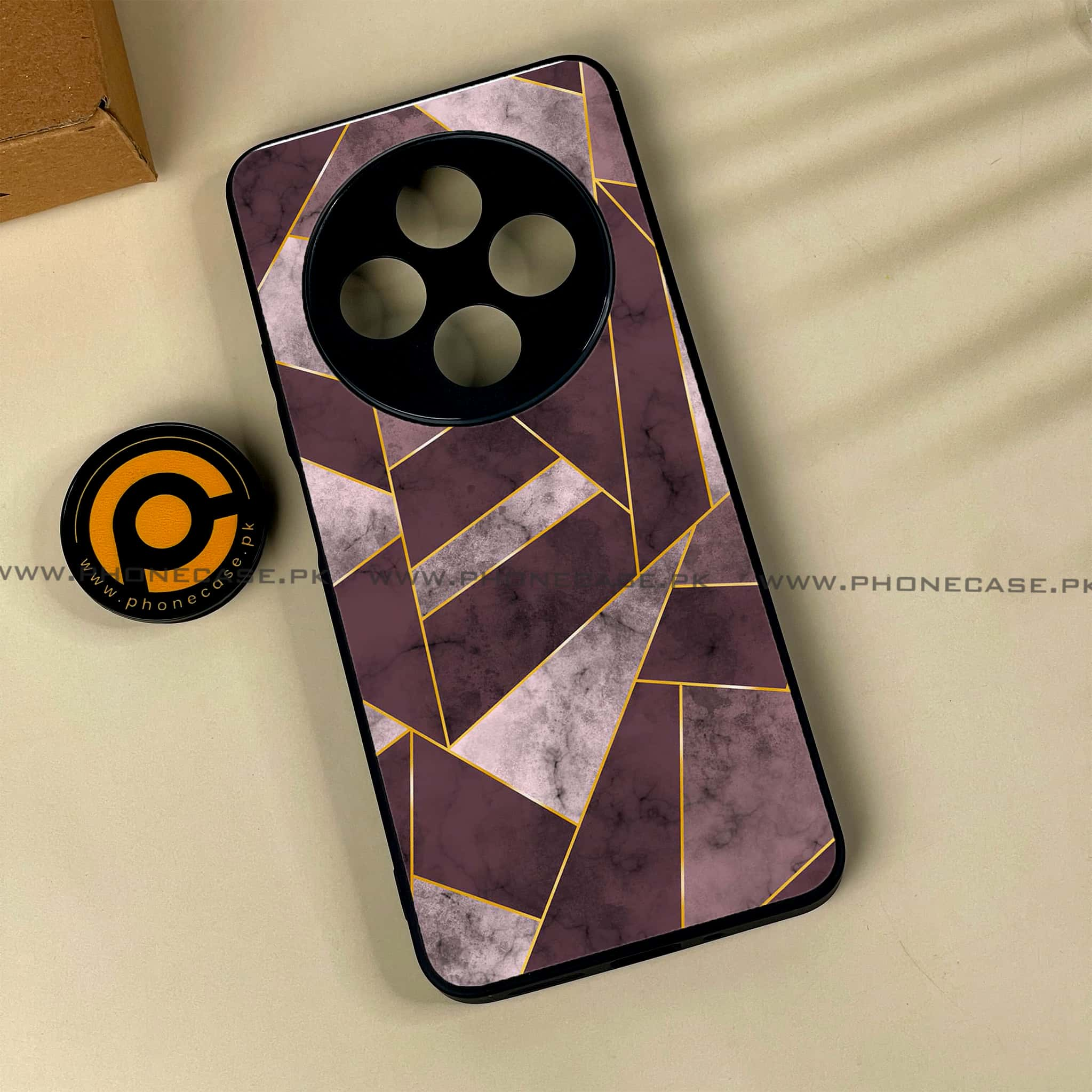 Xiaomi Redmi 14c - Geometric Marble Series - Premium Printed Glass soft Bumper shock Proof Case