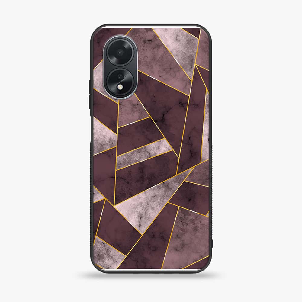 Oppo A18 4G - Geometric Marble Series  - Premium Printed Glass soft Bumper shock Proof Case
