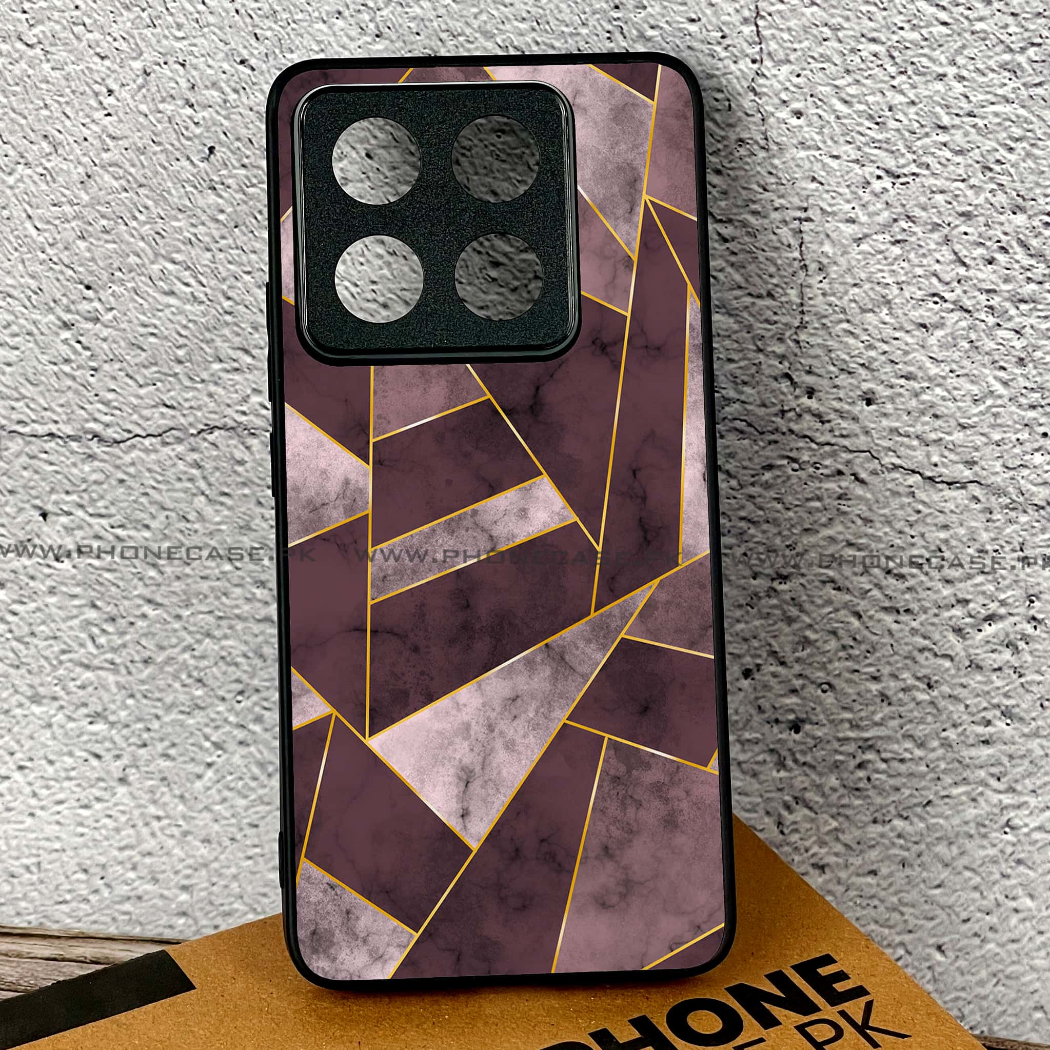 Xiaomi 14T - Geometric Marble Series - Premium Printed Glass soft Bumper shock Proof Case