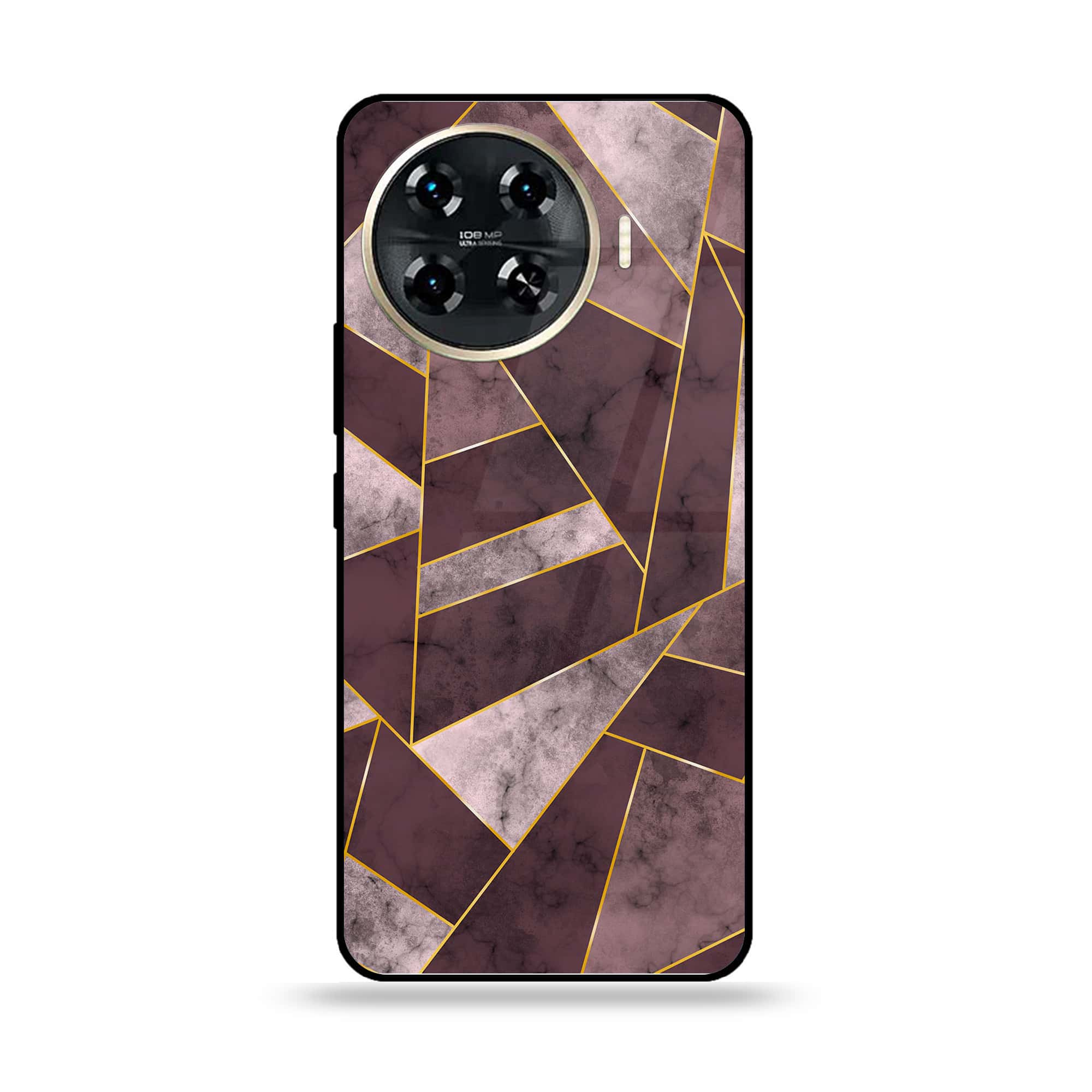 Tecno Spark 20 pro plus - Geometric Marble Series - Premium Printed Glass soft Bumper shock Proof Case