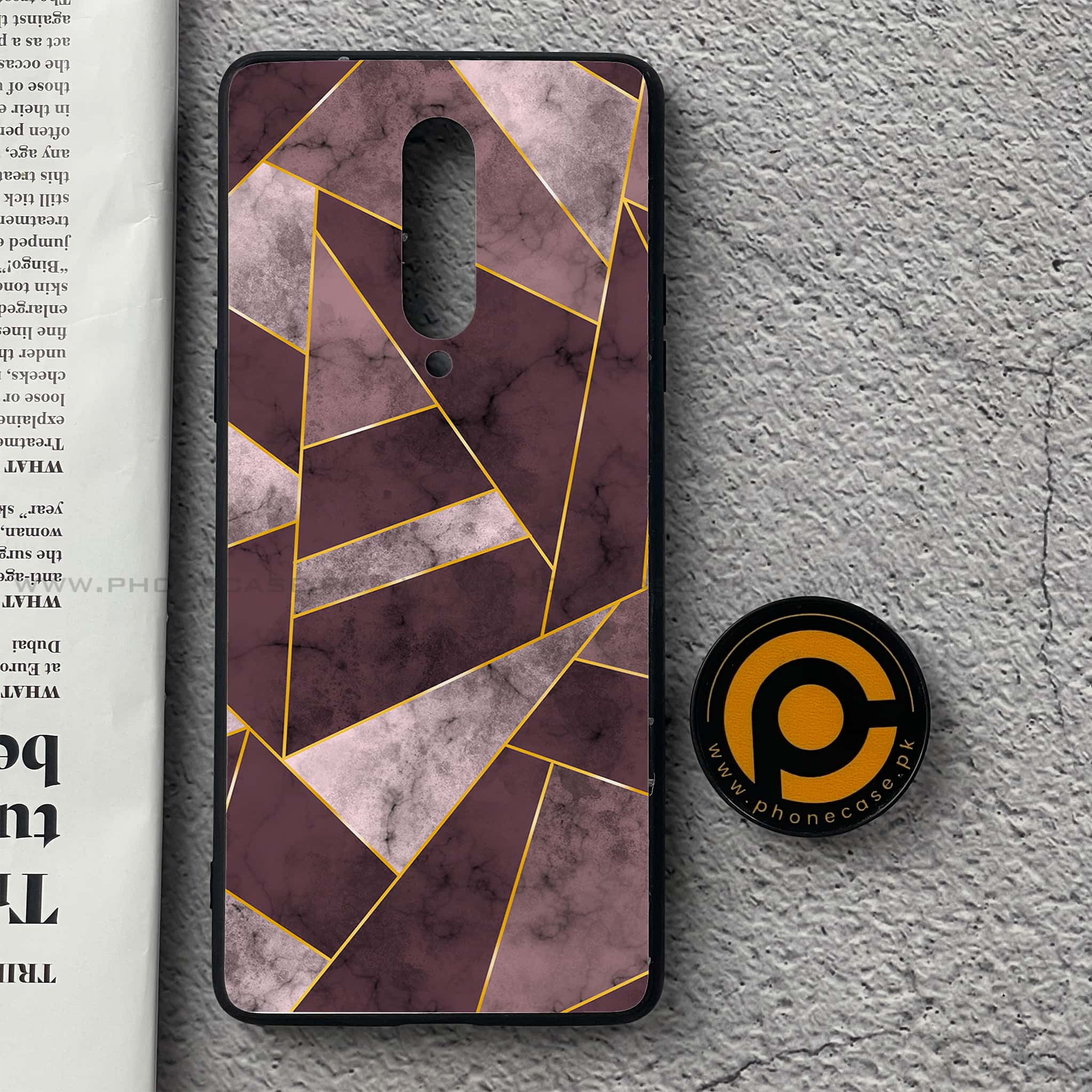 OnePlus 8 - Geometric Marble Series - Premium Printed Glass soft Bumper shock Proof Case