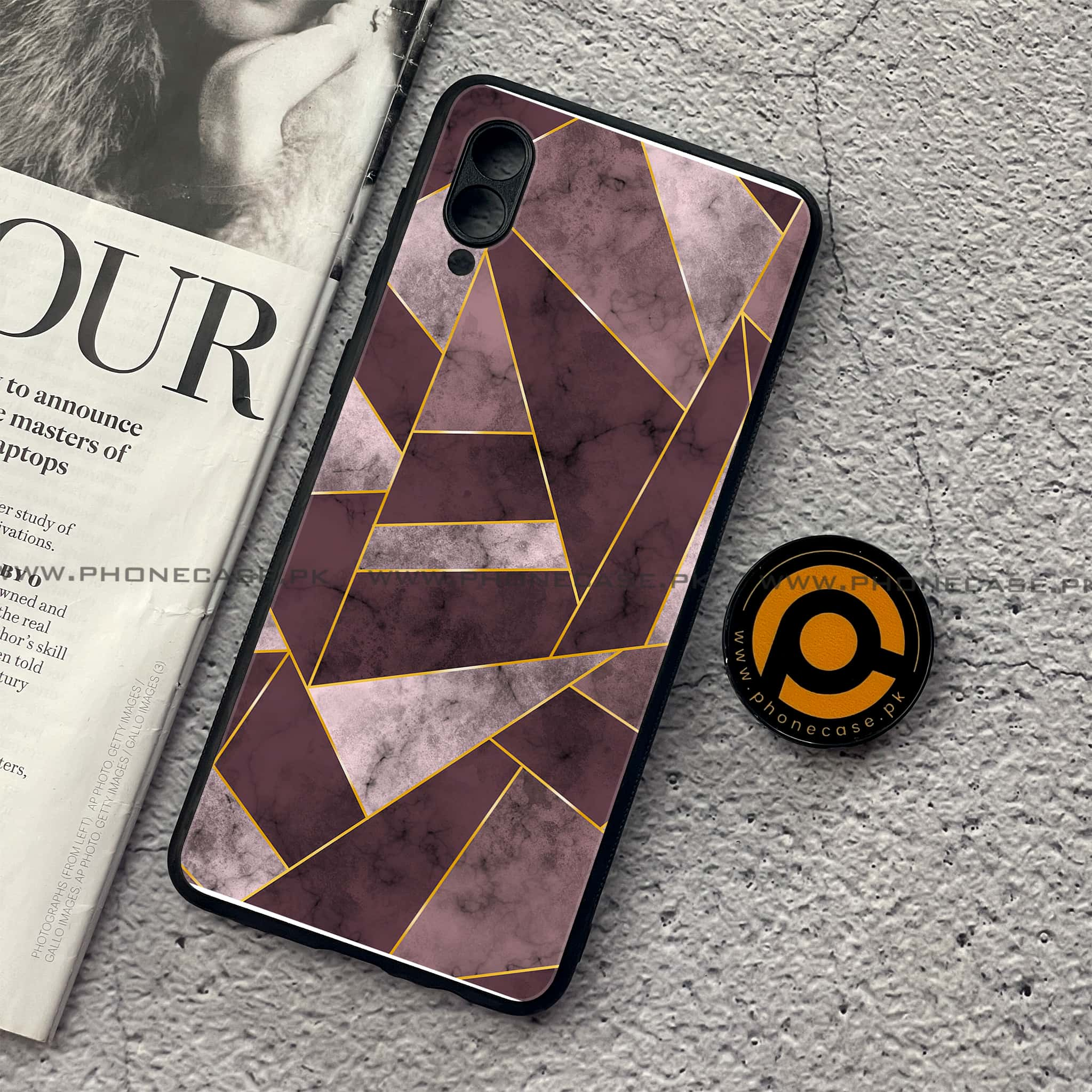 Samsung Galaxy A02 - Geometric Marble Series - Premium Printed Metal soft Bumper shock Proof Case