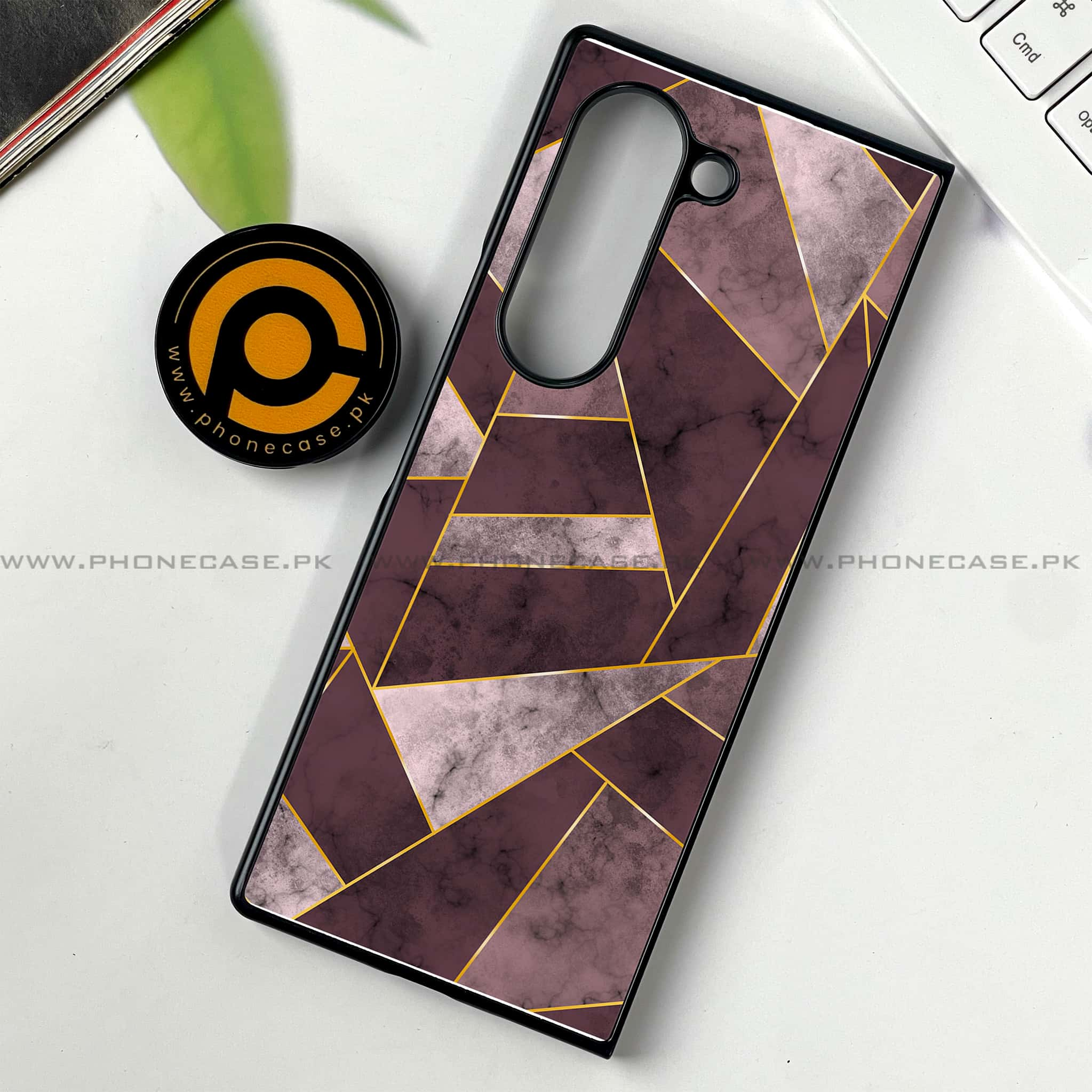 Samsung Galaxy Z Fold 6 - Geometric Marble Series - Premium Printed Metal soft Bumper shock Proof Case