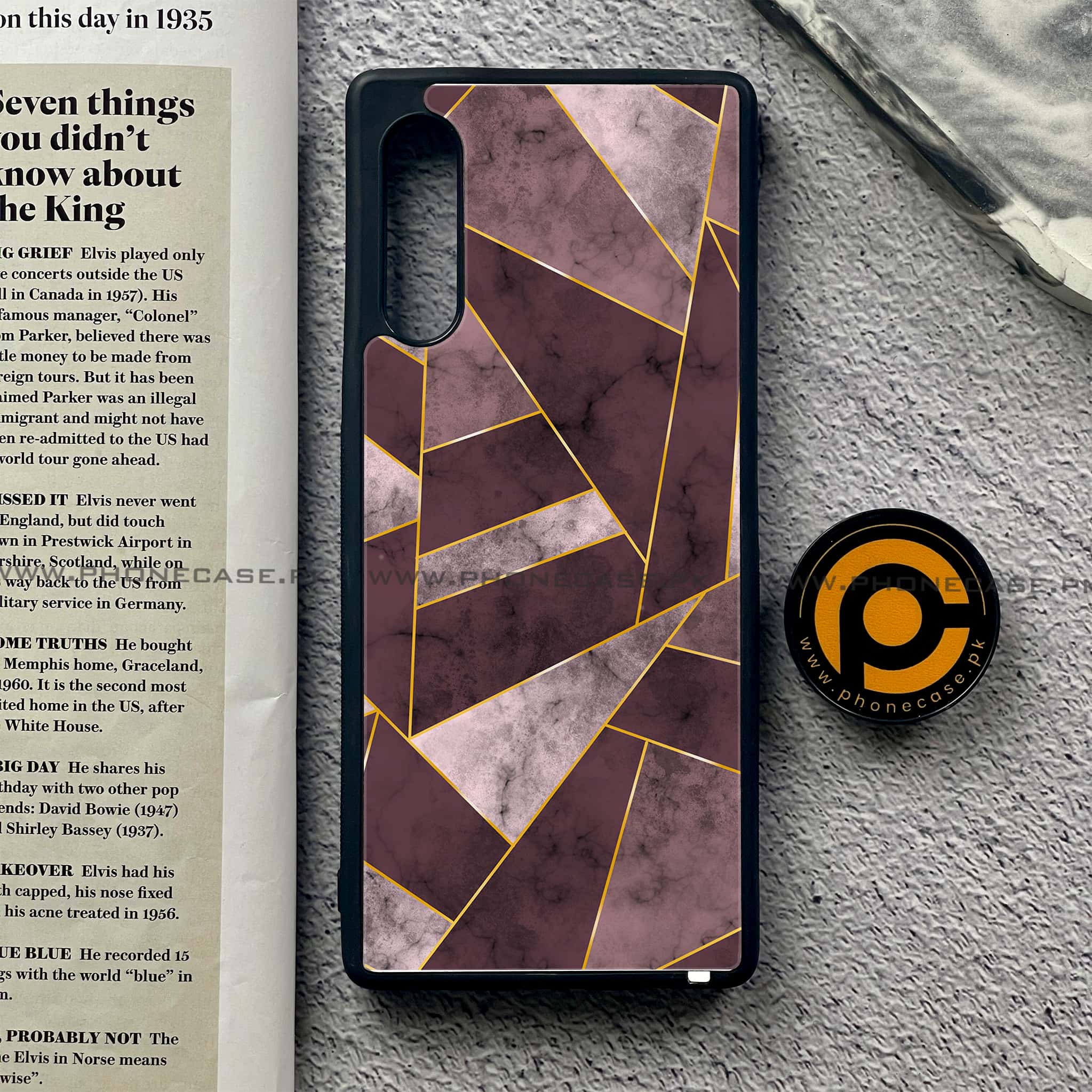 LG Velvet - Geometric Marble Series - Premium Printed Glass soft Bumper shock Proof Case