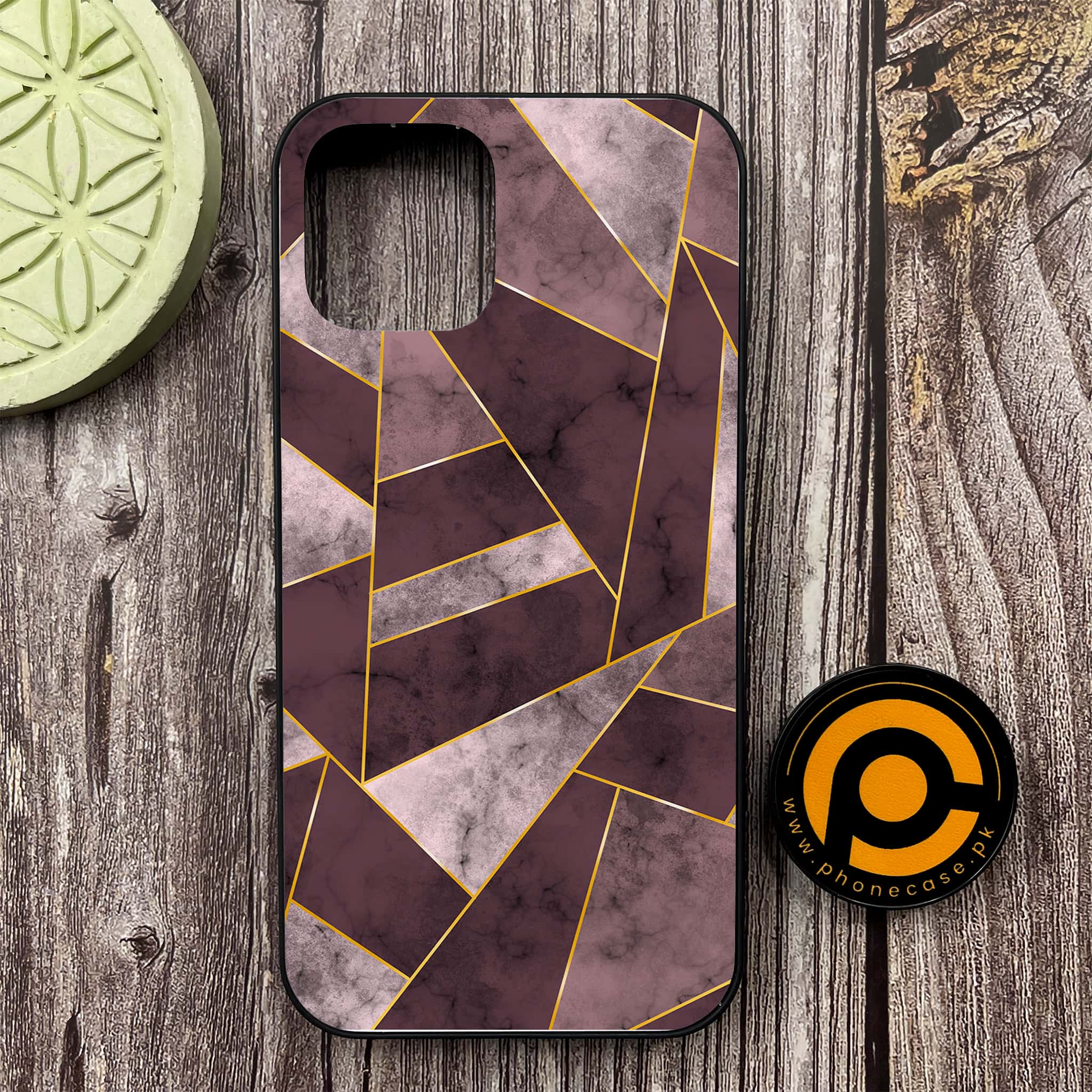 iPhone 12 - Geometric Marble Series - Premium Metal Printed soft Bumper shock Proof Case