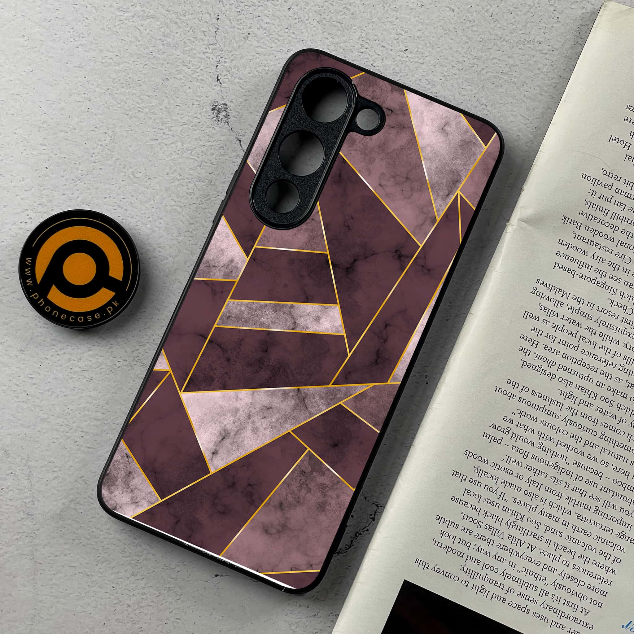 Vivo Y04 - Geometric Marble Series - Premium Metal Printed Soft Bumper Shockproof Case