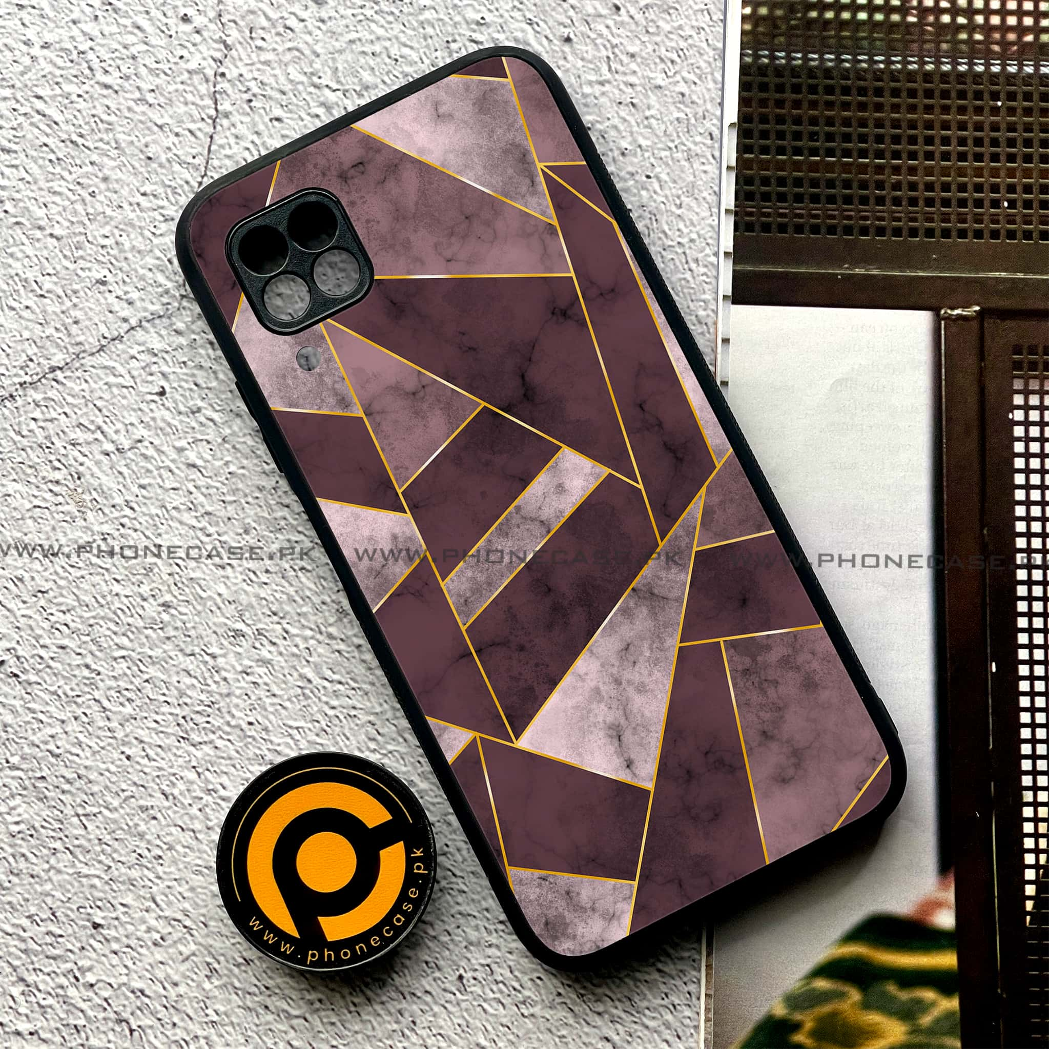 Huawei P40 Lite - Geometric Marble Series - Premium Printed Glass soft Bumper shock Proof Case