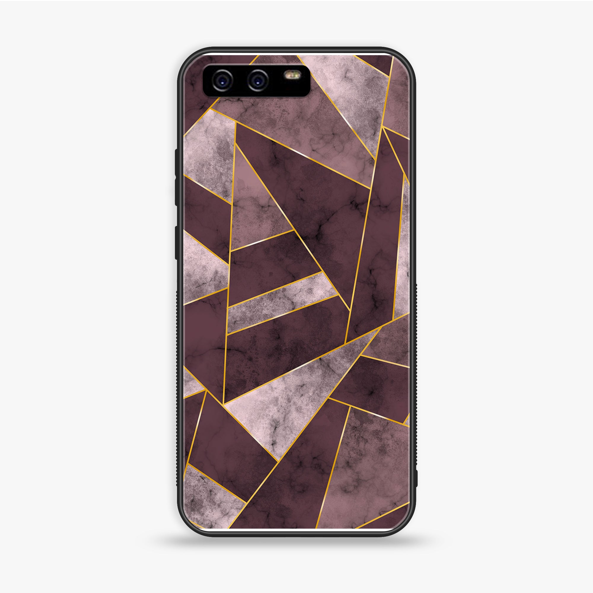 Huawei P10 Plus - Geometric Marble Series - Premium Printed Glass soft Bumper shock Proof Case