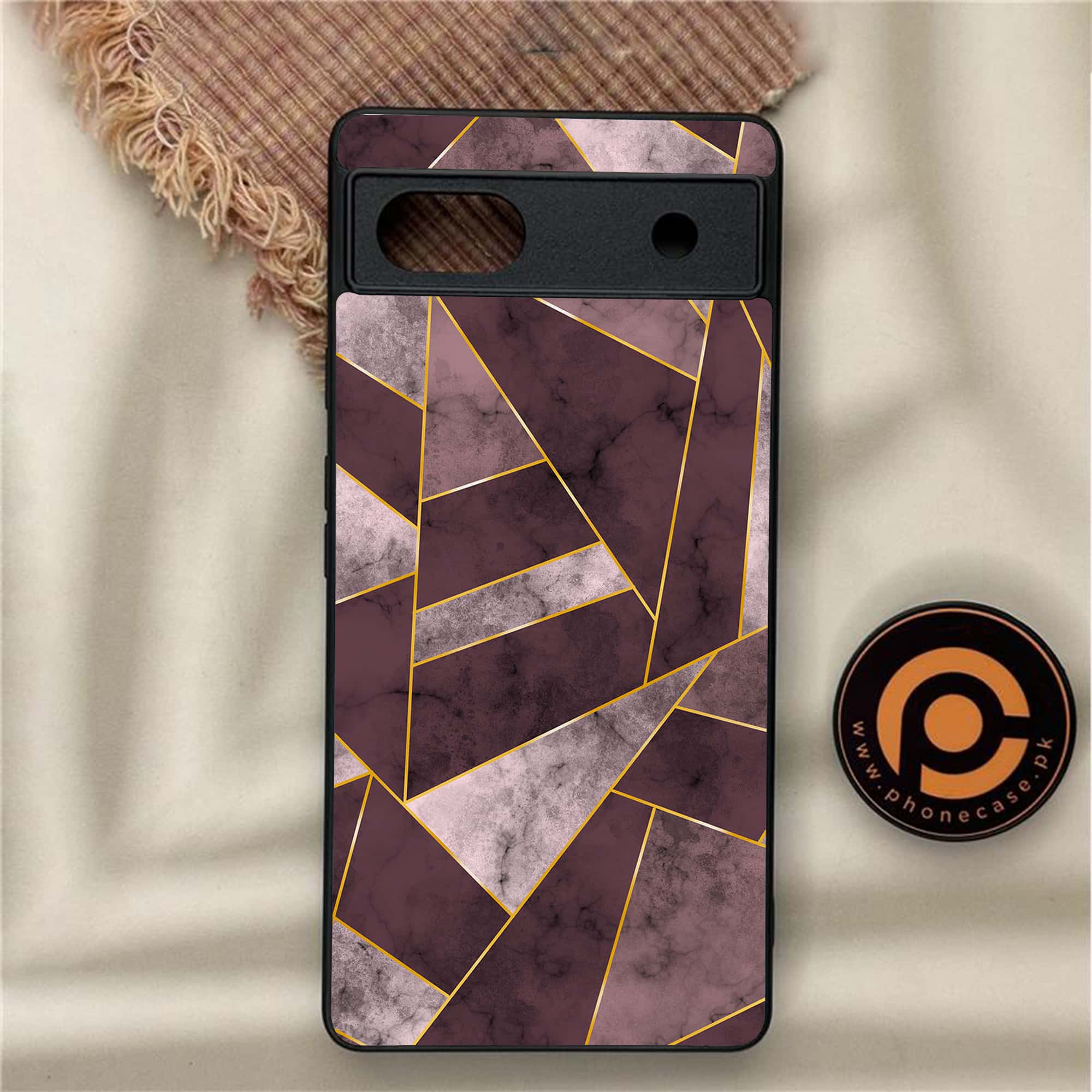 Google Pixel 6A - Geometric Marble Series - Premium Metal Printed soft Bumper Shock Proof Case