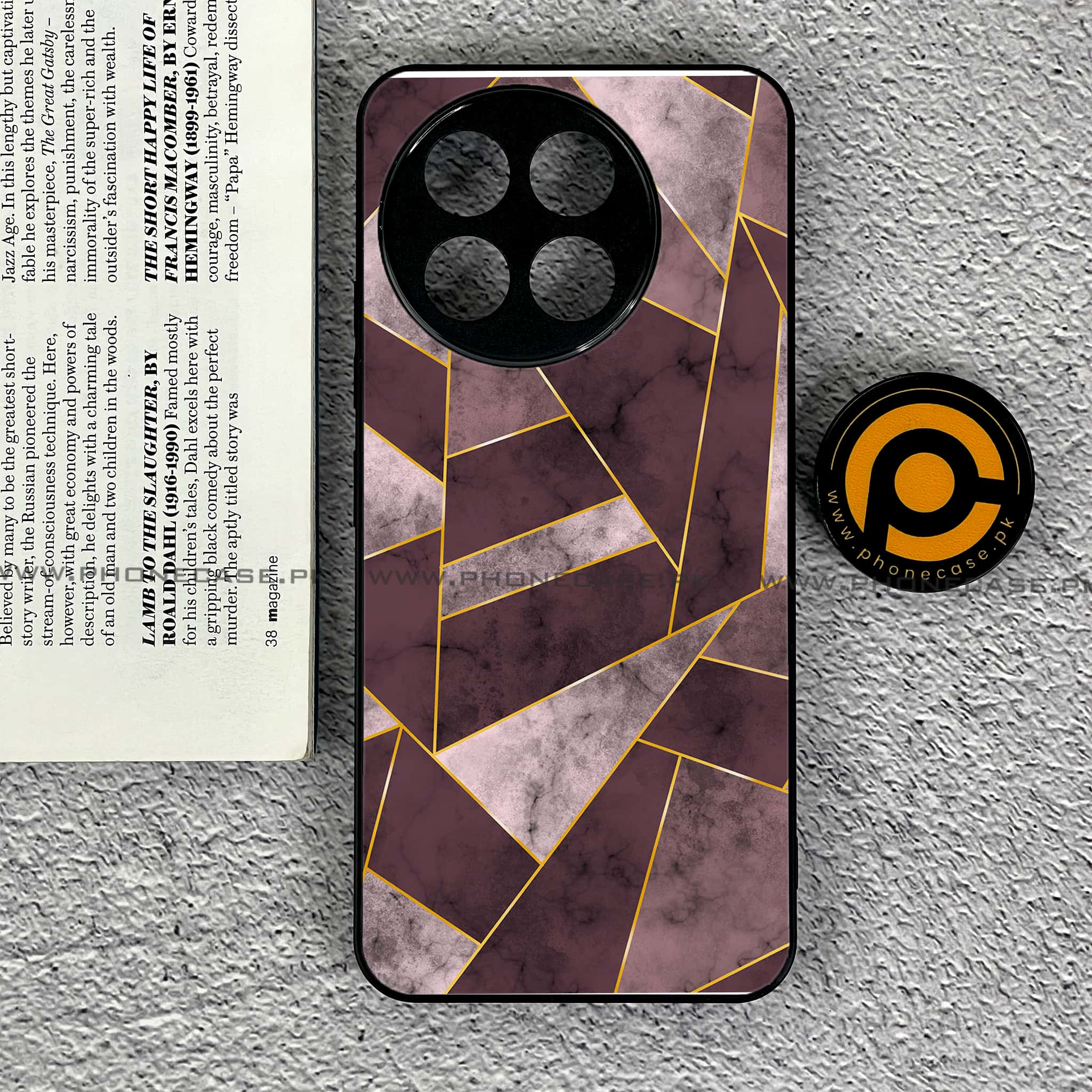 Tecno Spark 30 Pro - Geometric Marble Series - Premium Printed Glass soft Bumper shock Proof Case