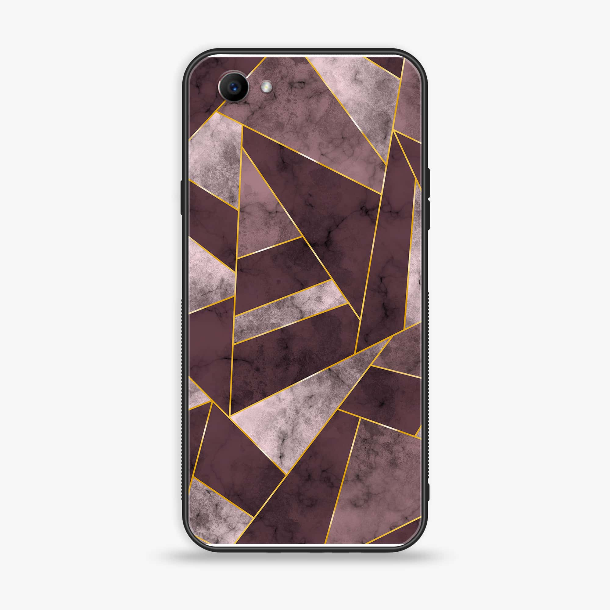 Oppo F7 Youth - Geometric Marble Series - Premium Printed Glass soft Bumper shock Proof Case