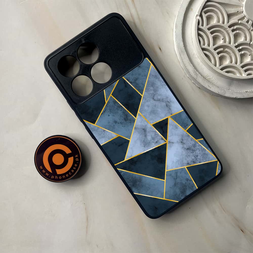 Xiaomi Poco F6 Pro - Geometric Marble Series - Premium Metal Printed soft Bumper shock Proof Case