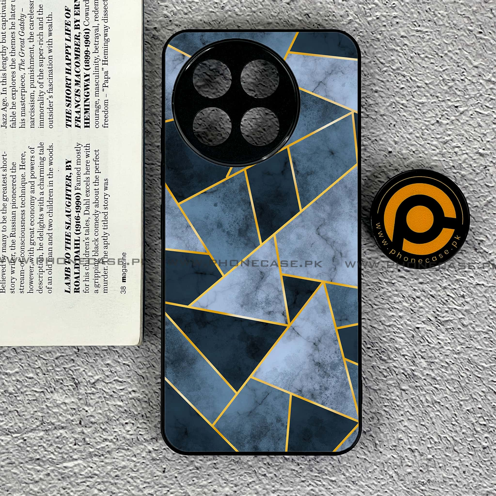 Tecno Spark 30 Pro - Geometric Marble Series - Premium Printed Glass soft Bumper shock Proof Case